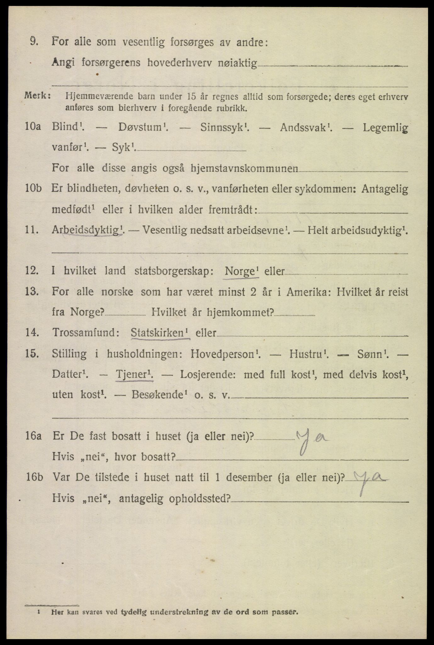 SAH, 1920 census for Nordre Land, 1920, p. 4749