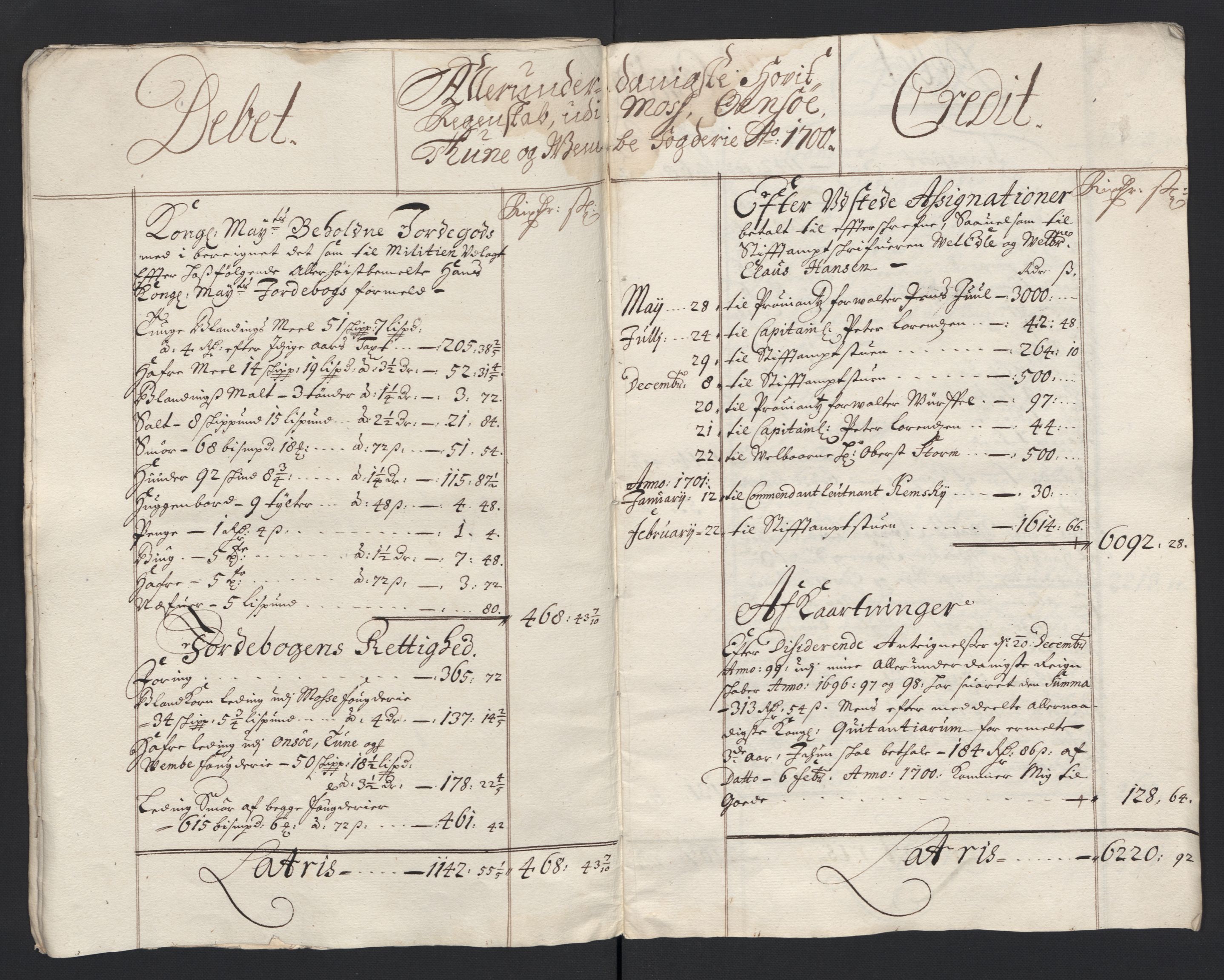 Rentekammeret inntil 1814, Reviderte regnskaper, Fogderegnskap, AV/RA-EA-4092/R04/L0129: Fogderegnskap Moss, Onsøy, Tune, Veme og Åbygge, 1700, p. 14