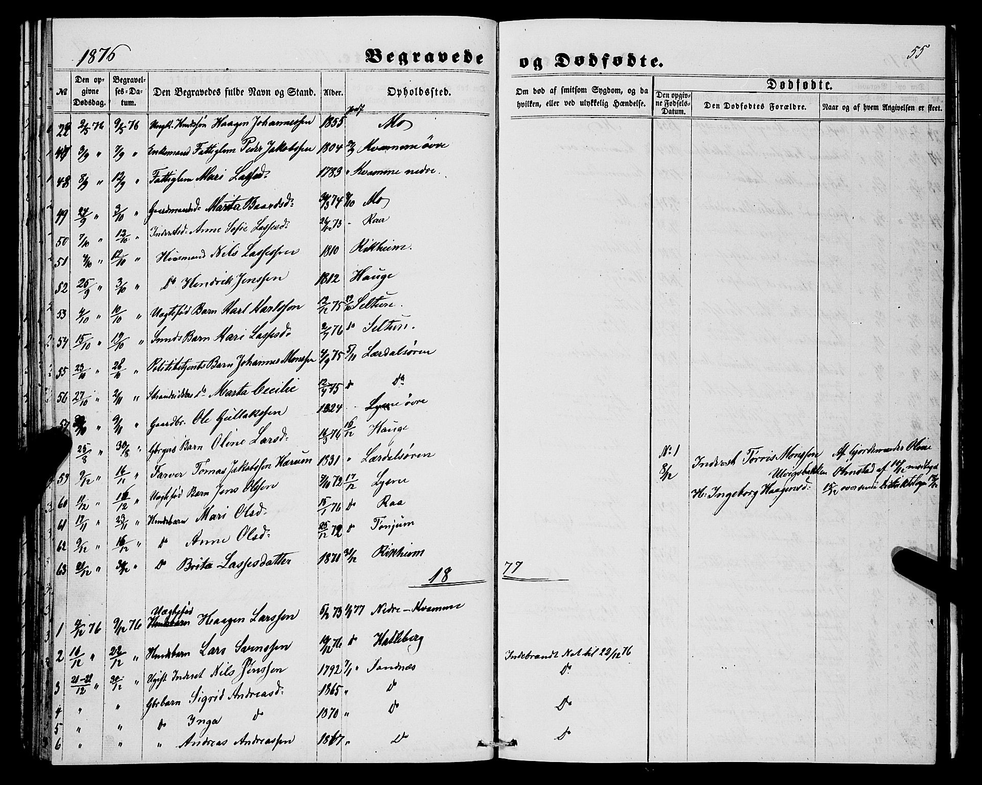 Lærdal sokneprestembete, SAB/A-81201: Parish register (official) no. A 16, 1857-1877, p. 55