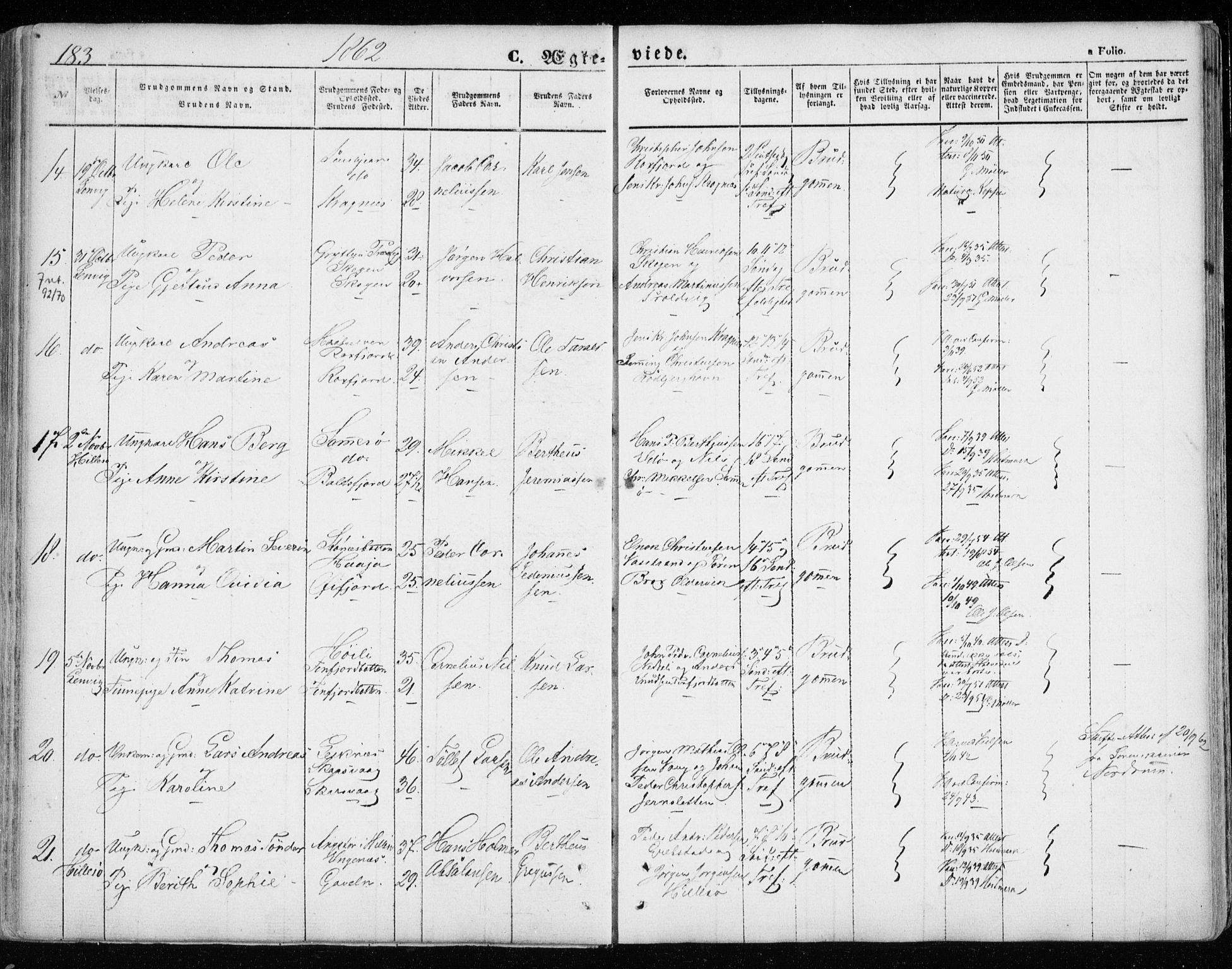 Lenvik sokneprestembete, SATØ/S-1310/H/Ha/Haa/L0007kirke: Parish register (official) no. 7, 1855-1865, p. 183