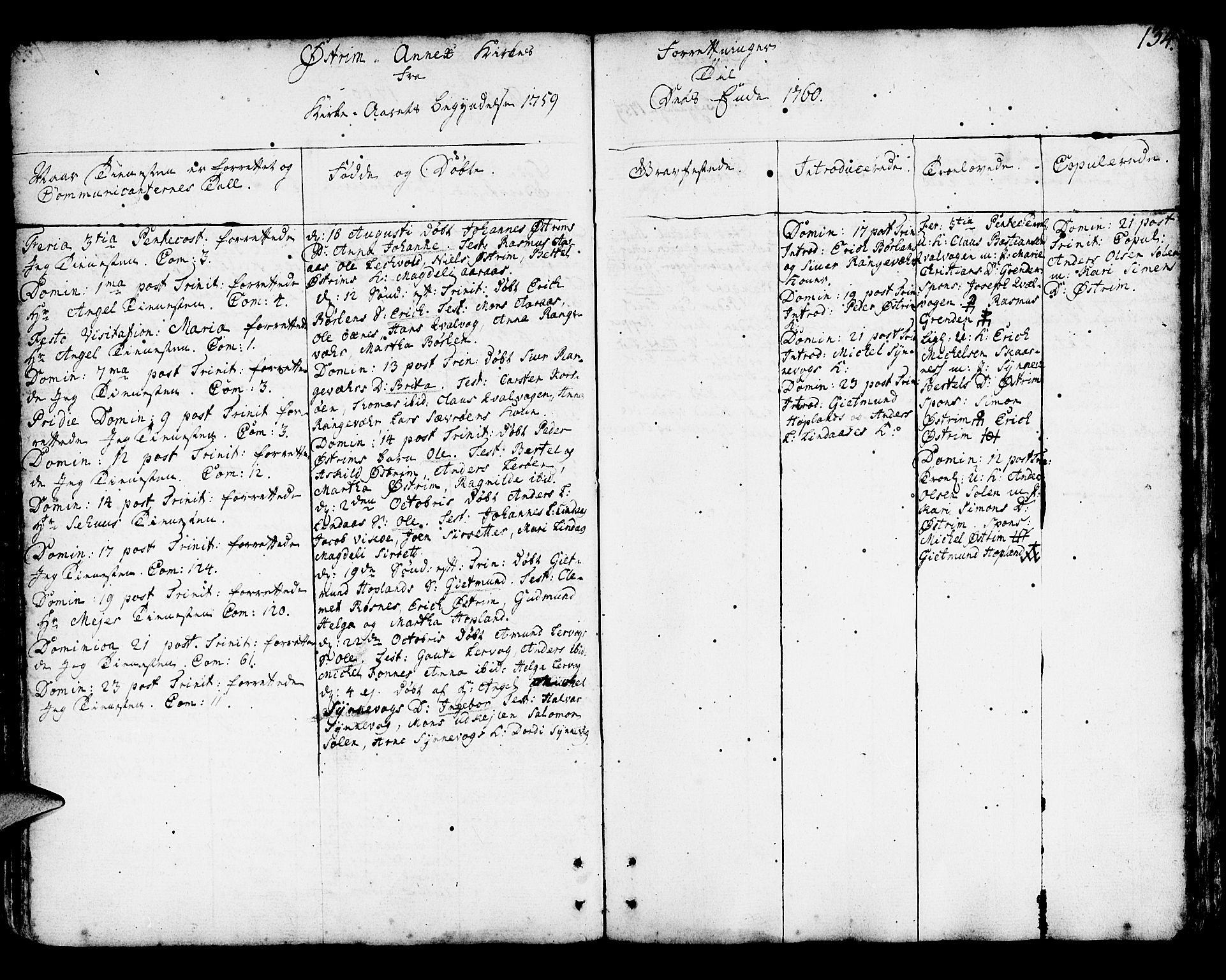 Lindås Sokneprestembete, SAB/A-76701/H/Haa: Parish register (official) no. A 3, 1748-1764, p. 134