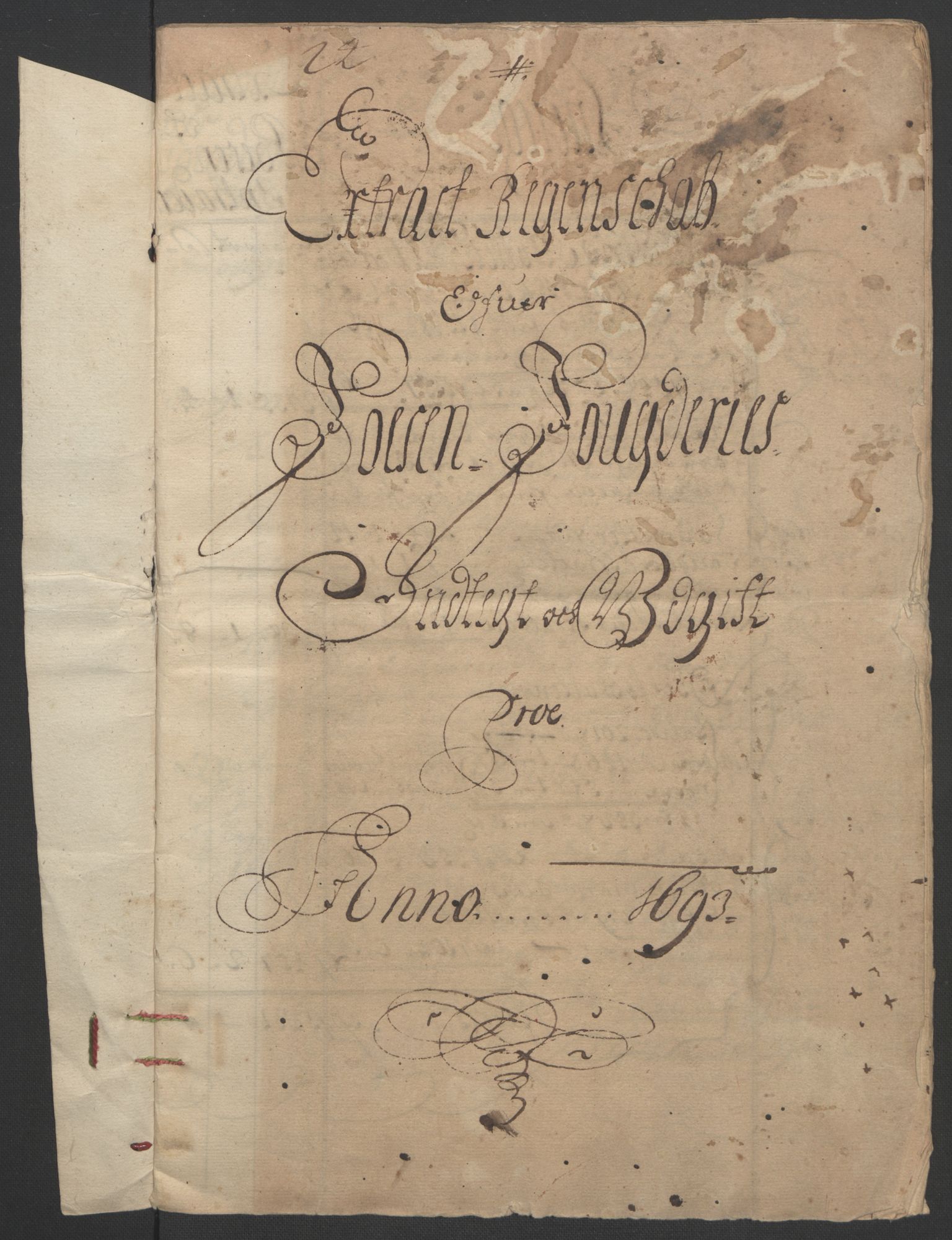 Rentekammeret inntil 1814, Reviderte regnskaper, Fogderegnskap, RA/EA-4092/R57/L3849: Fogderegnskap Fosen, 1692-1693, p. 372