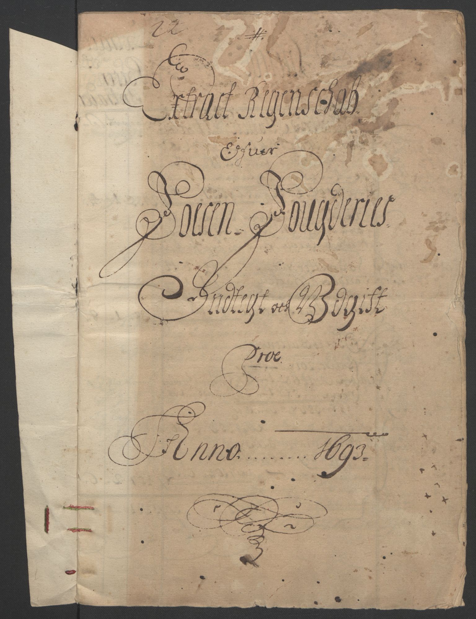 Rentekammeret inntil 1814, Reviderte regnskaper, Fogderegnskap, AV/RA-EA-4092/R57/L3849: Fogderegnskap Fosen, 1692-1693, p. 372