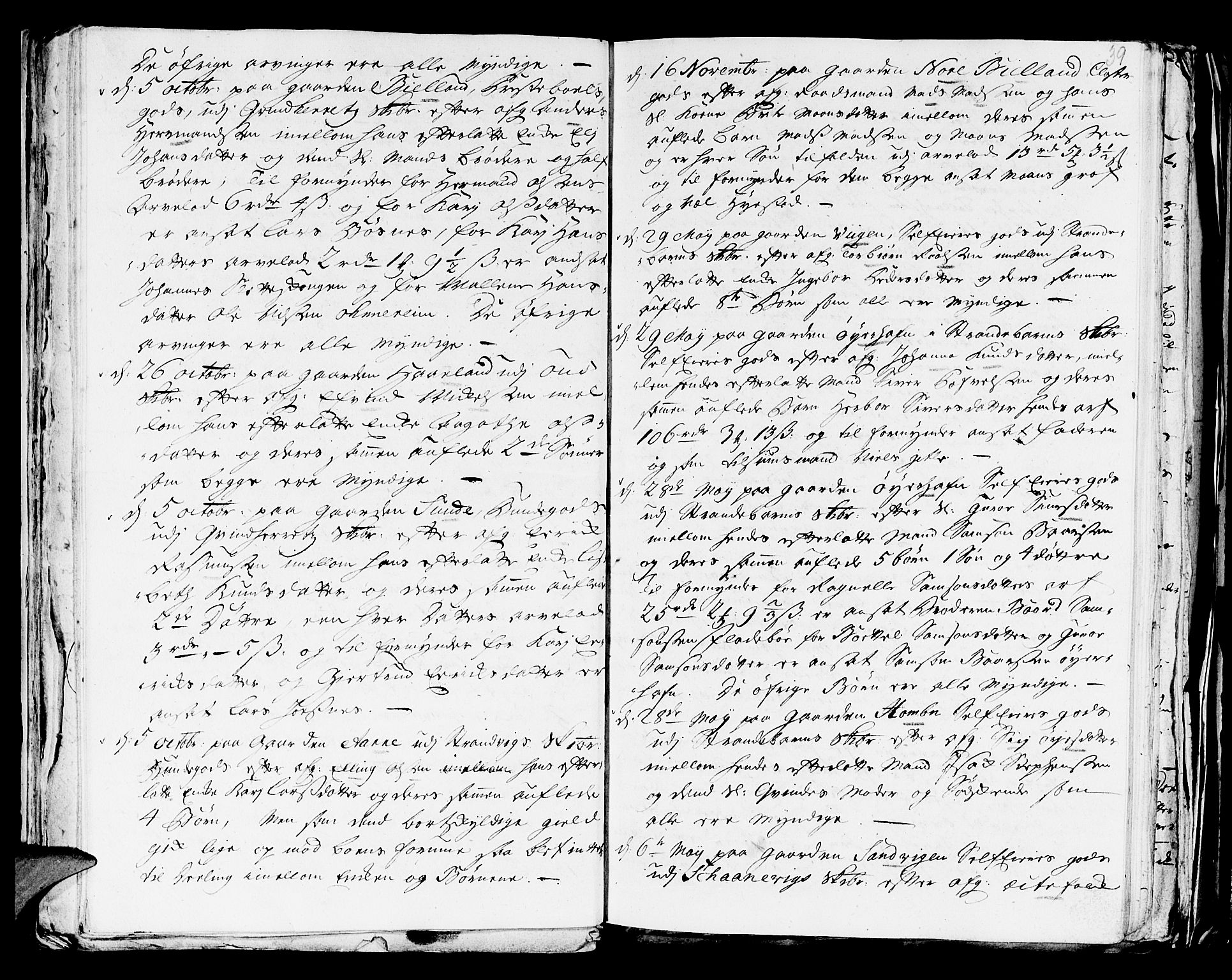 Stiftamtmannen i Bergen, AV/SAB-A-100006/F/Fd/Fdd/0001 / Lnr. 1970 - Sunnhordland, 1731-1745, p. 38b-39a