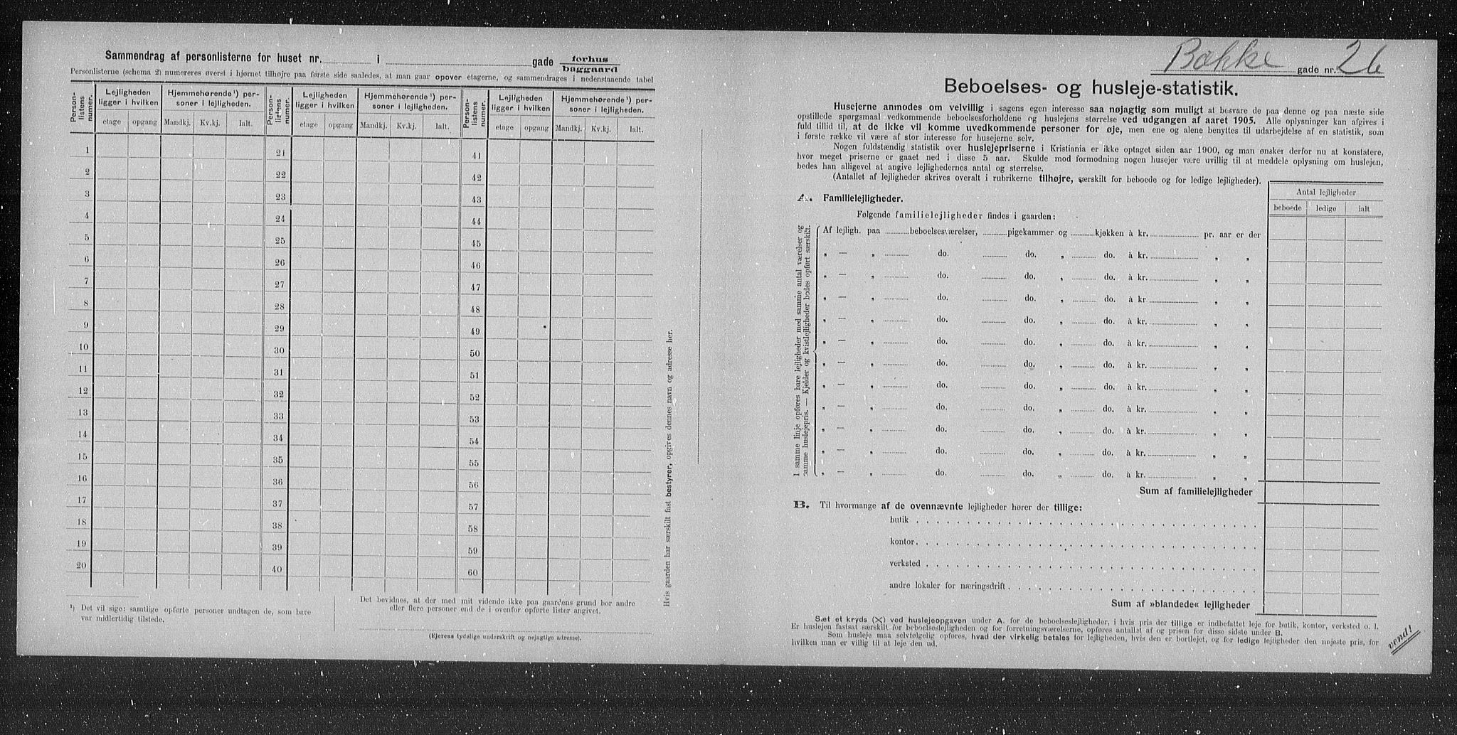 OBA, Municipal Census 1905 for Kristiania, 1905, p. 5786