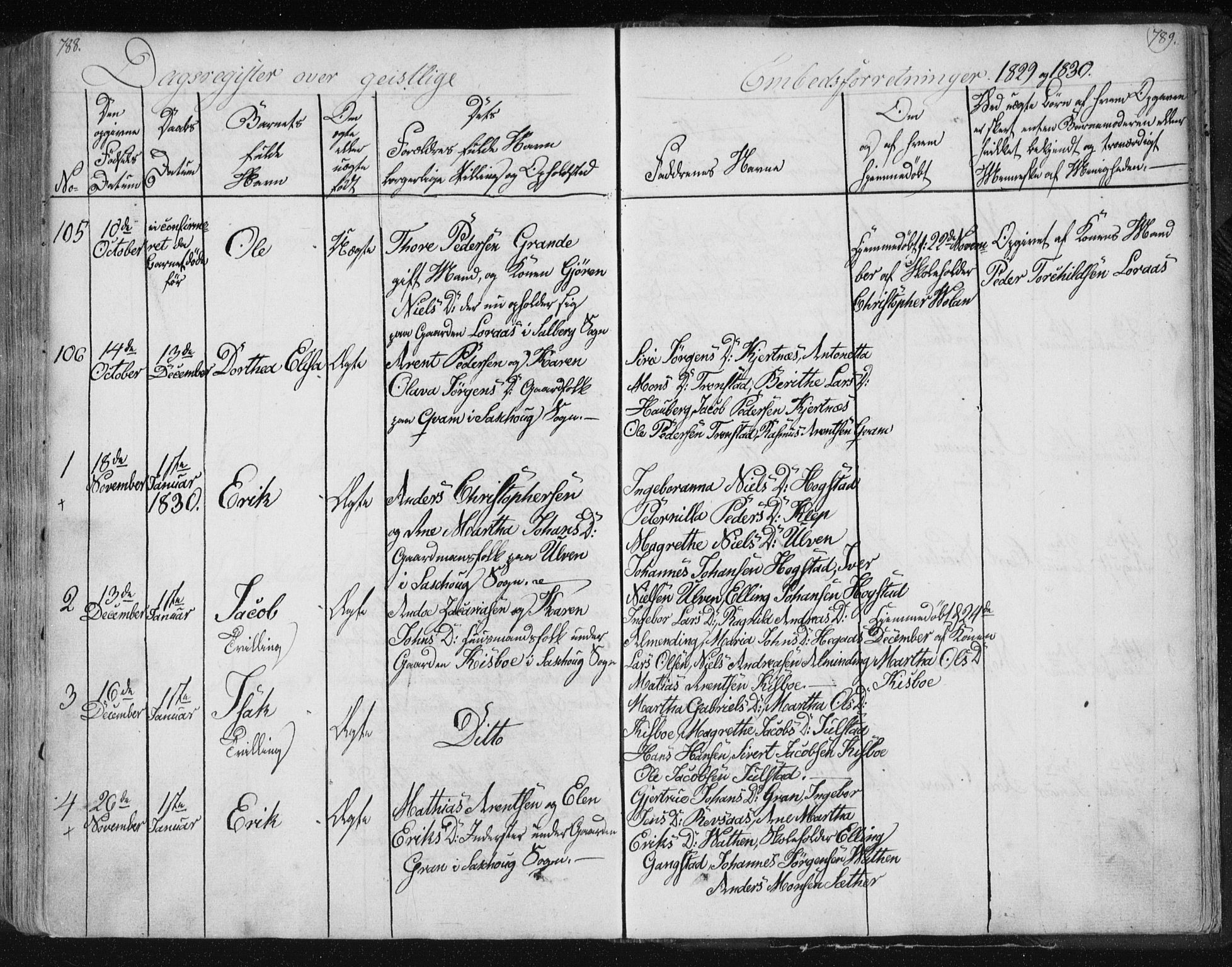 Ministerialprotokoller, klokkerbøker og fødselsregistre - Nord-Trøndelag, AV/SAT-A-1458/730/L0276: Parish register (official) no. 730A05, 1822-1830, p. 788-789