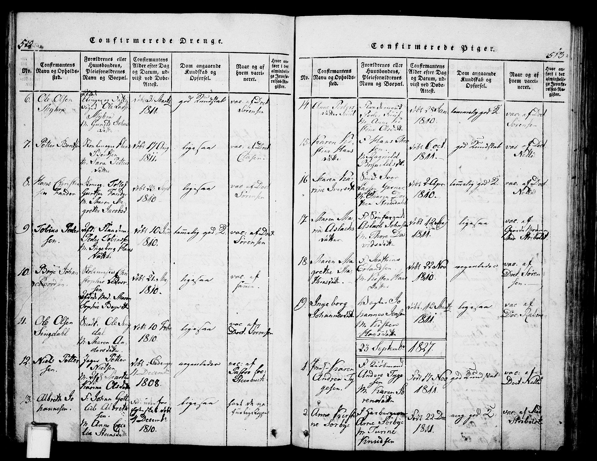 Skien kirkebøker, SAKO/A-302/G/Ga/L0002: Parish register (copy) no. 2, 1814-1842, p. 512-513