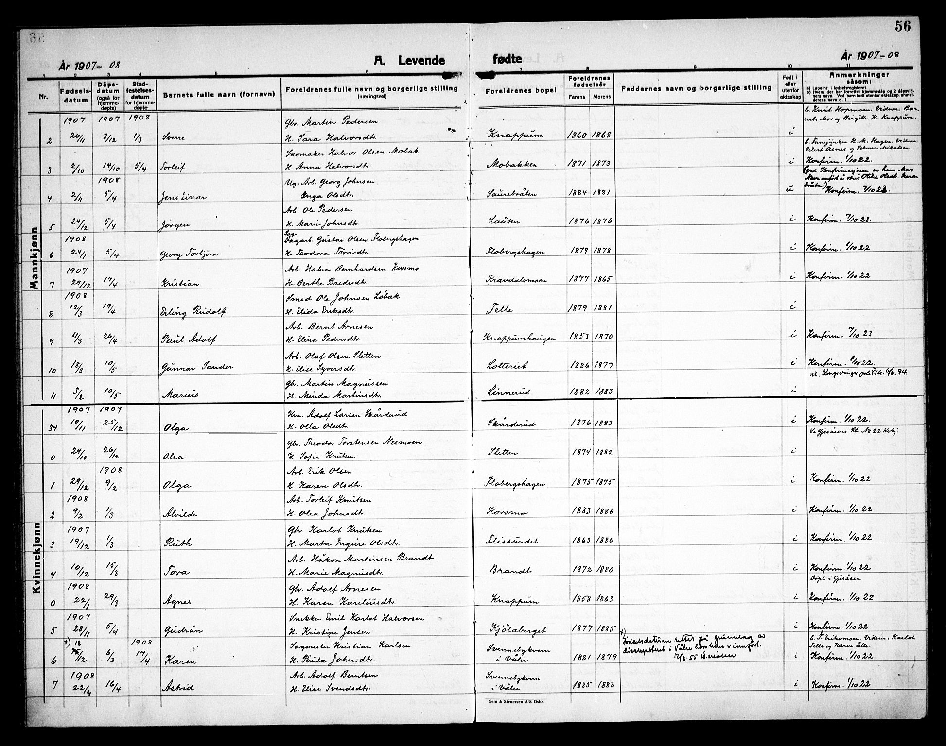 Åsnes prestekontor, AV/SAH-PREST-042/H/Ha/Haa/L0000C: Parish register (official) no. 0A, 1890-1929, p. 56