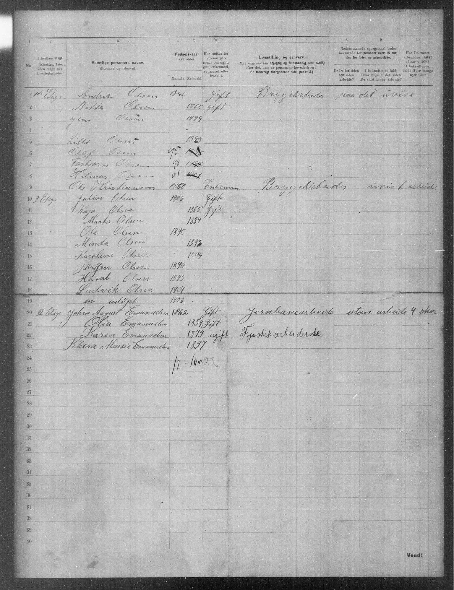 OBA, Municipal Census 1903 for Kristiania, 1903, p. 14807