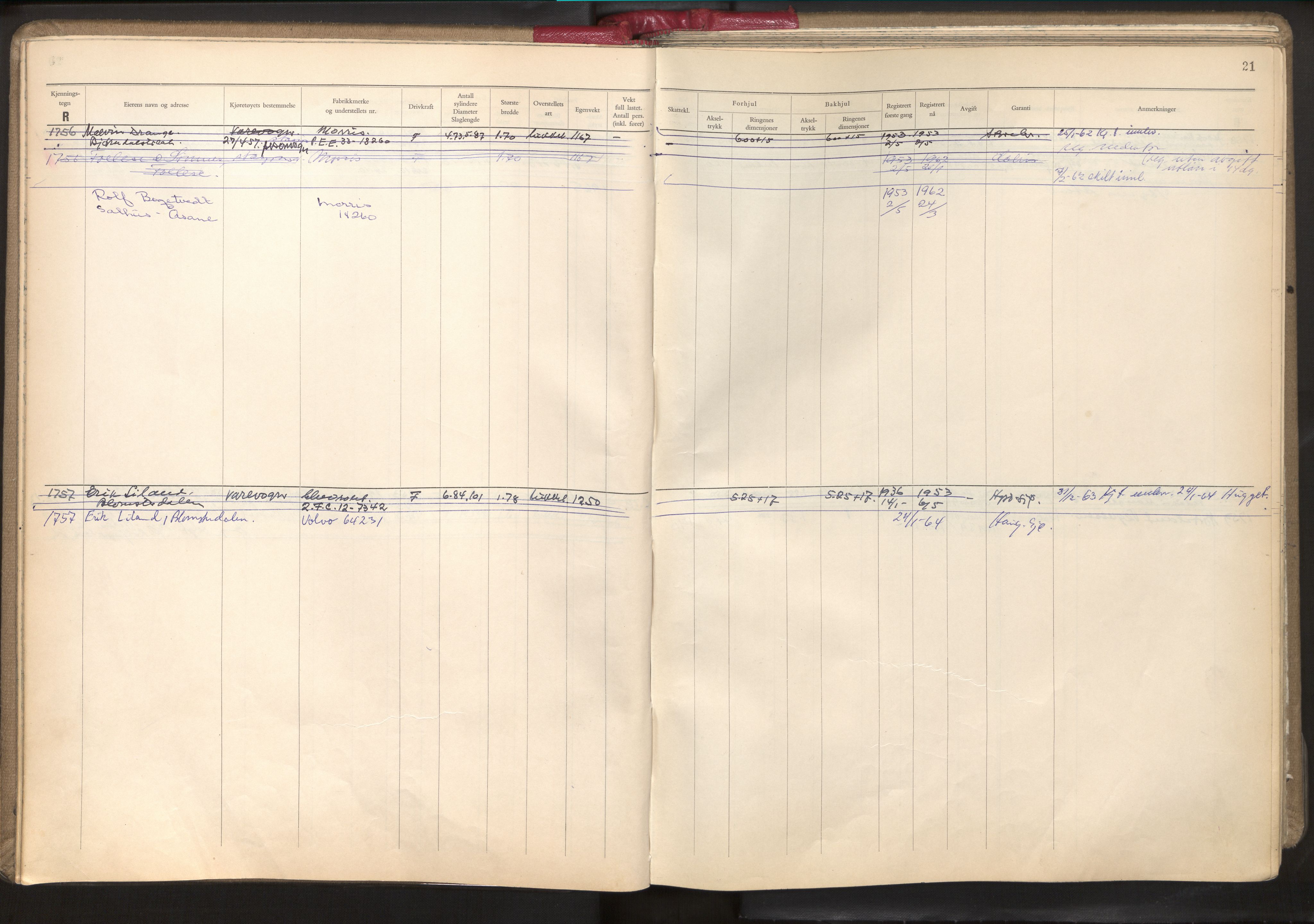 Statens vegvesen, Hordaland vegkontor, AV/SAB-A-5201/2/O/Oa/L0006: Bil - R1716-2222, 1915-1970