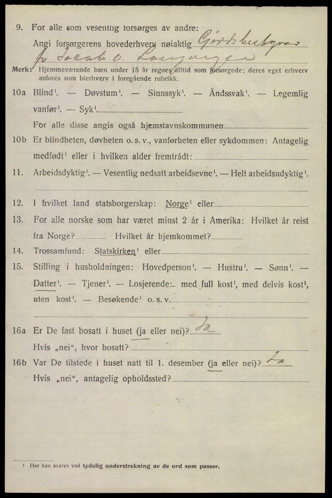 SAKO, 1920 census for Eidanger, 1920, p. 4109