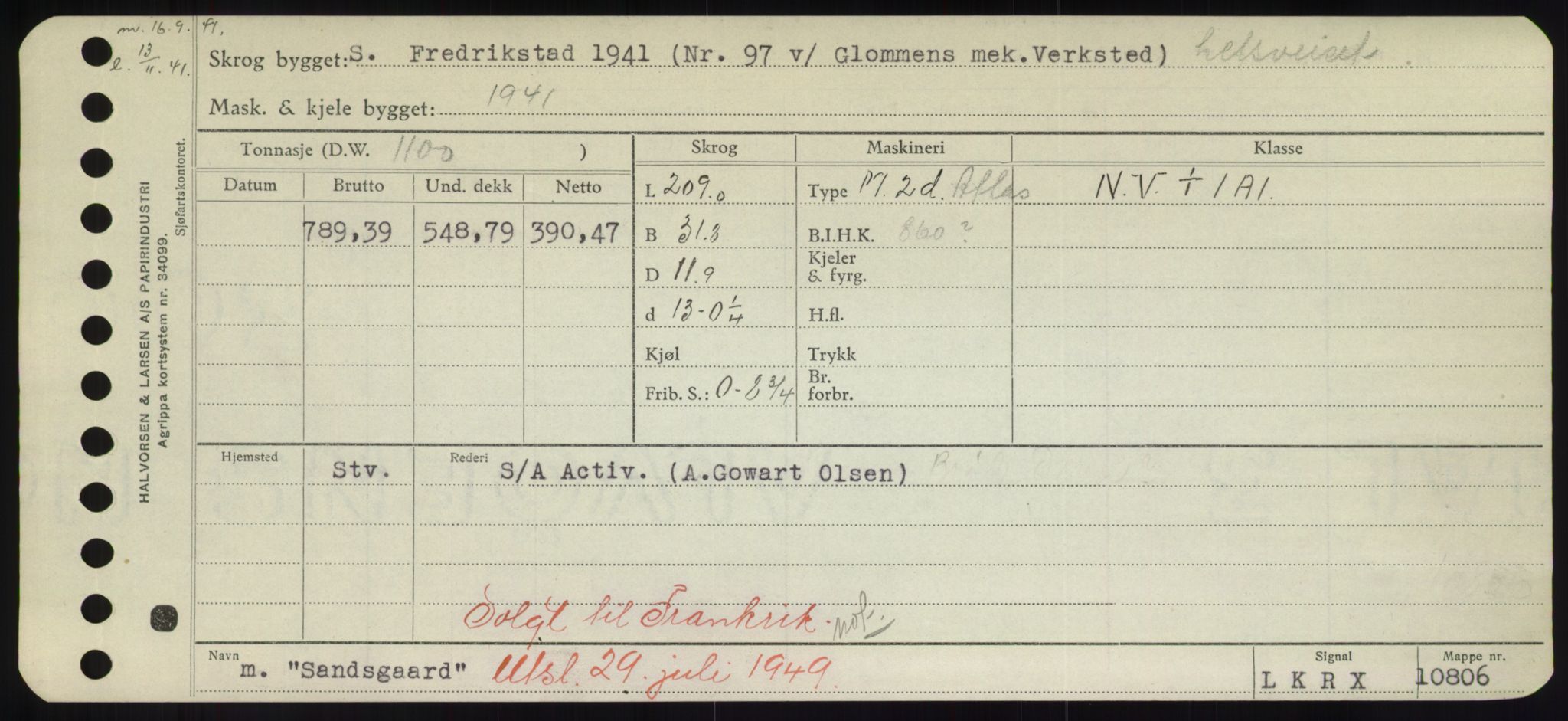 Sjøfartsdirektoratet med forløpere, Skipsmålingen, RA/S-1627/H/Hd/L0032: Fartøy, San-Seve, p. 95