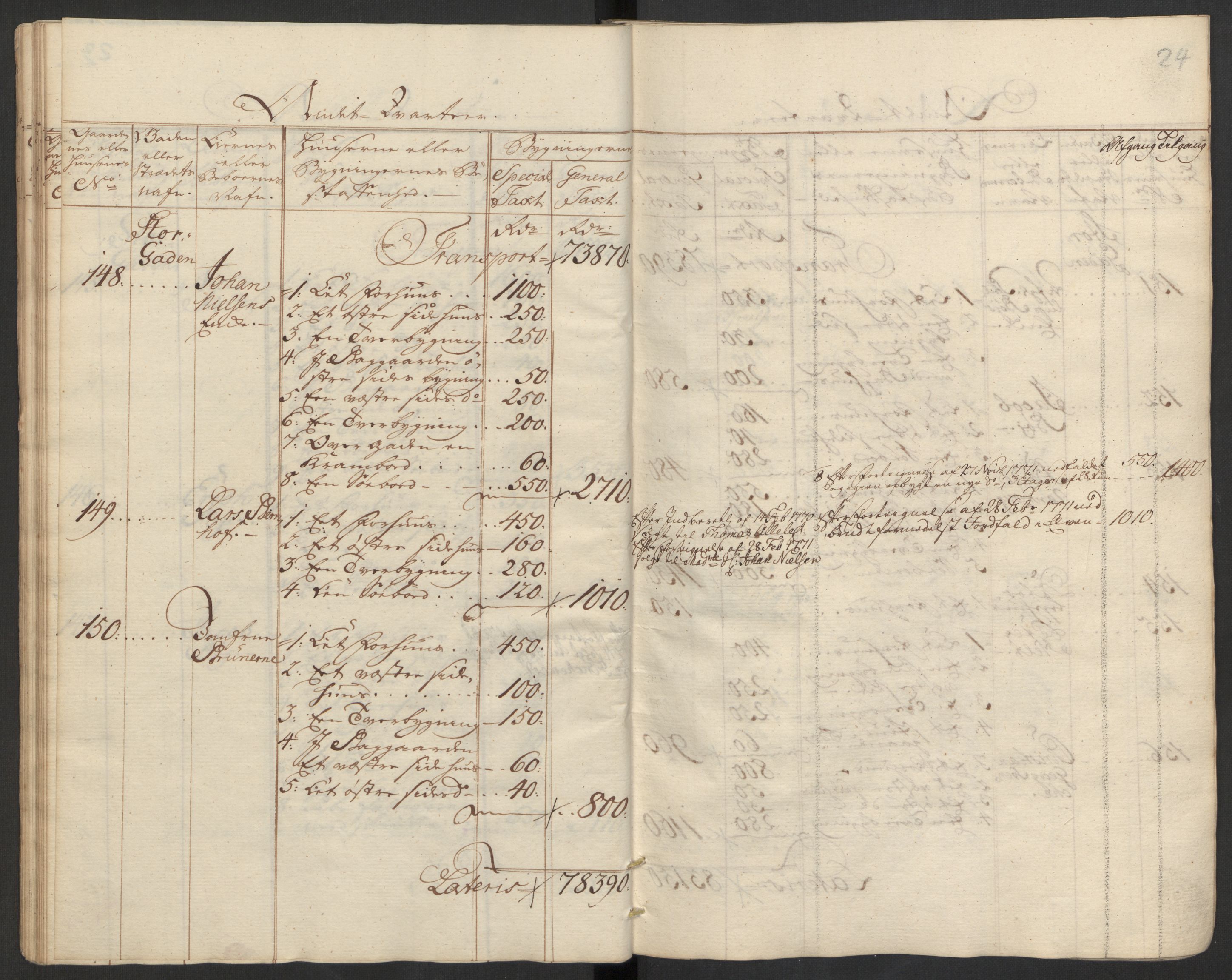 Kommersekollegiet, Brannforsikringskontoret 1767-1814, RA/EA-5458/F/Fa/L0008/0002: Bragernes / Branntakstprotokoll, 1767, p. 24