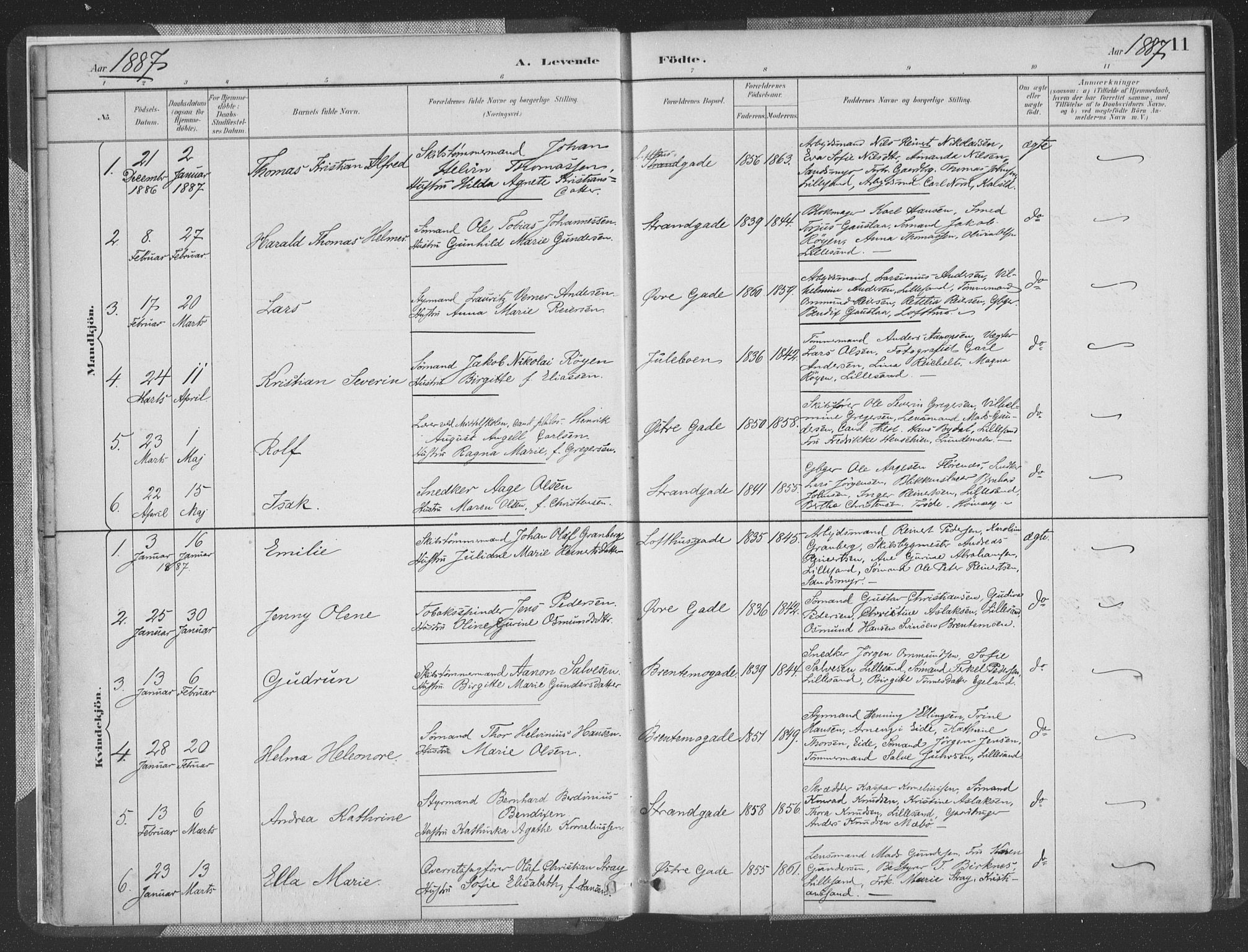 Vestre Moland sokneprestkontor, SAK/1111-0046/F/Fa/Faa/L0001: Parish register (official) no. A 1, 1884-1899, p. 12