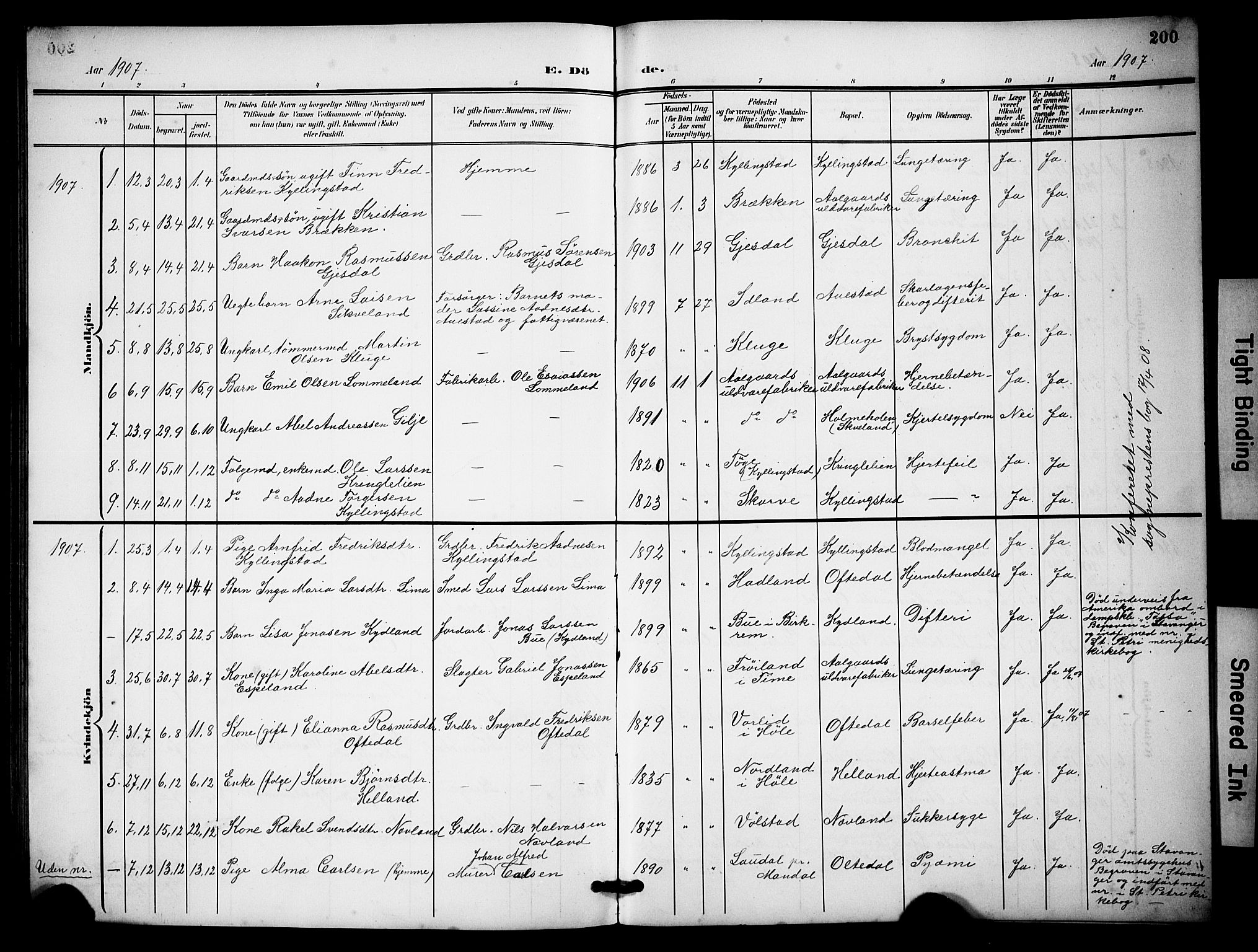 Lye sokneprestkontor, SAST/A-101794/001/30BB/L0009: Parish register (copy) no. B 9, 1902-1923, p. 200