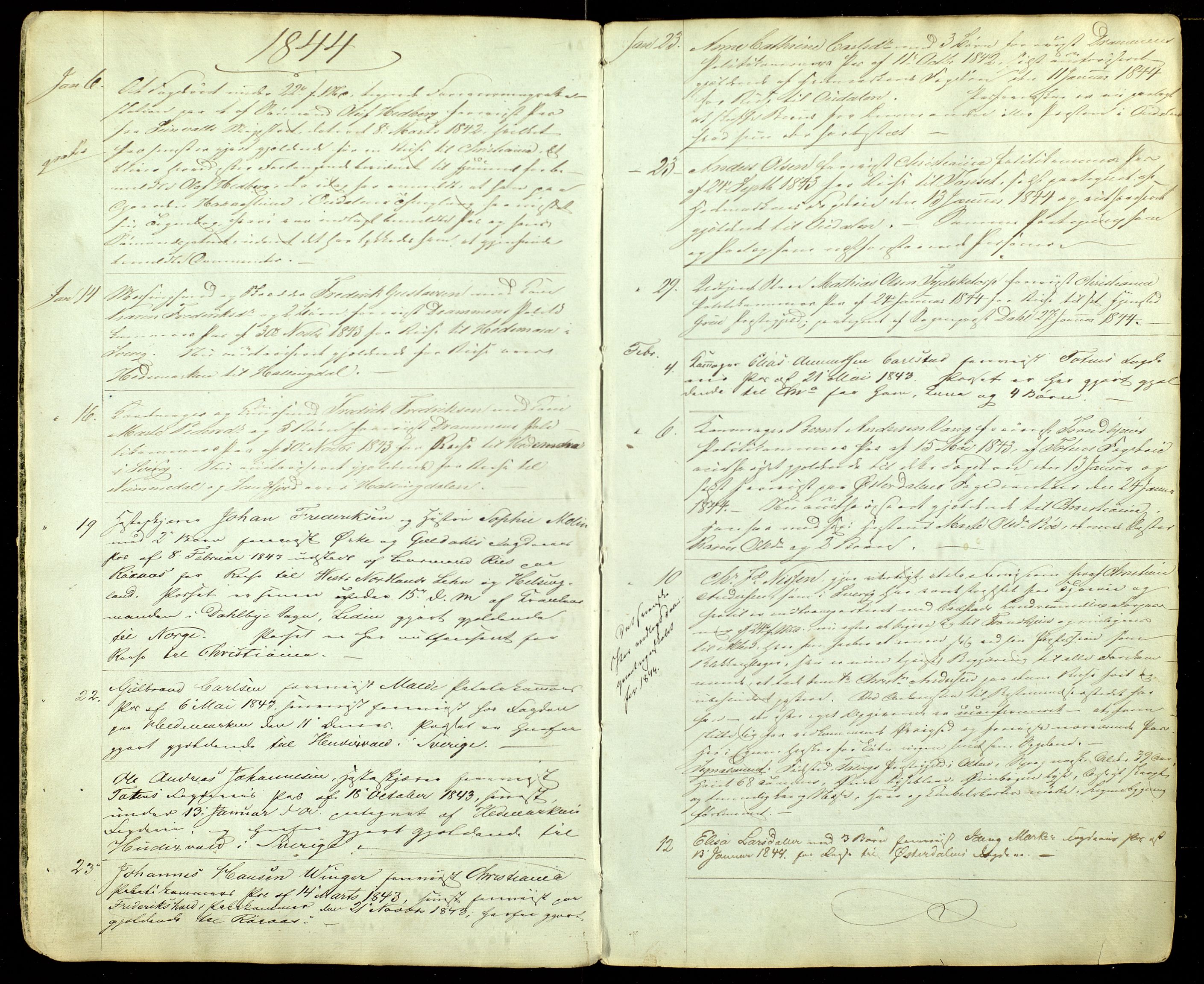 Solør fogderi, AV/SAH-FOGDH-004/L/La/L0001: Passprotokoll for reisende, 1843-1887
