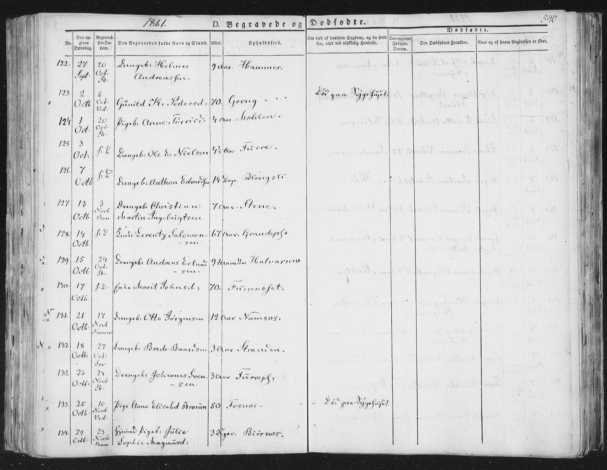 Ministerialprotokoller, klokkerbøker og fødselsregistre - Nord-Trøndelag, AV/SAT-A-1458/764/L0552: Parish register (official) no. 764A07b, 1824-1865, p. 540