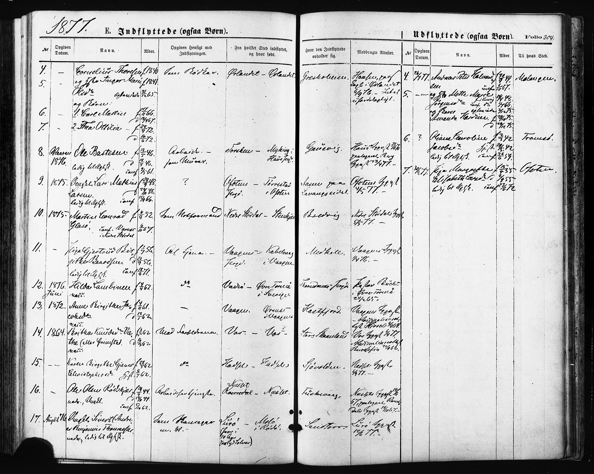 Trondenes sokneprestkontor, AV/SATØ-S-1319/H/Ha/L0013kirke: Parish register (official) no. 13, 1870-1878, p. 304