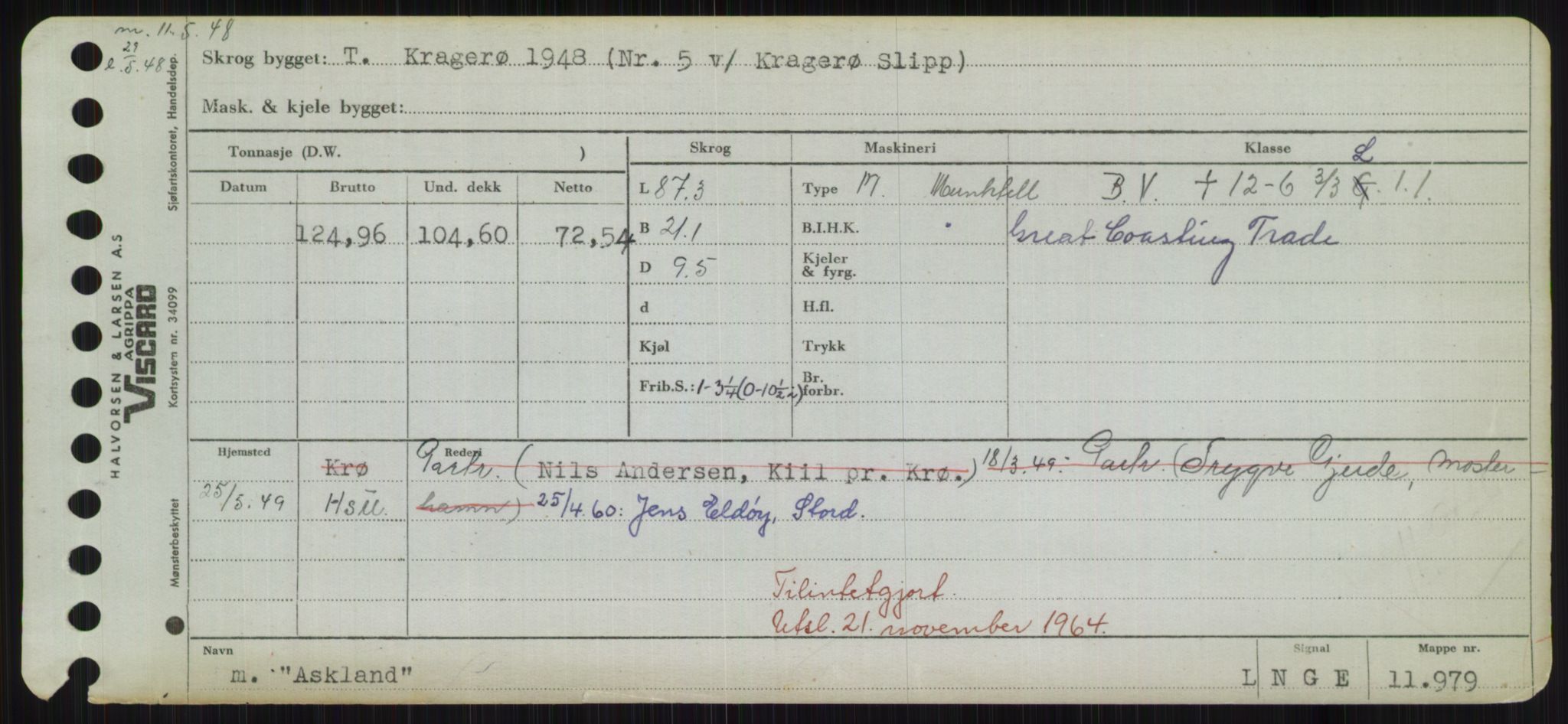 Sjøfartsdirektoratet med forløpere, Skipsmålingen, RA/S-1627/H/Hd/L0002: Fartøy, Apa-Axe, p. 275