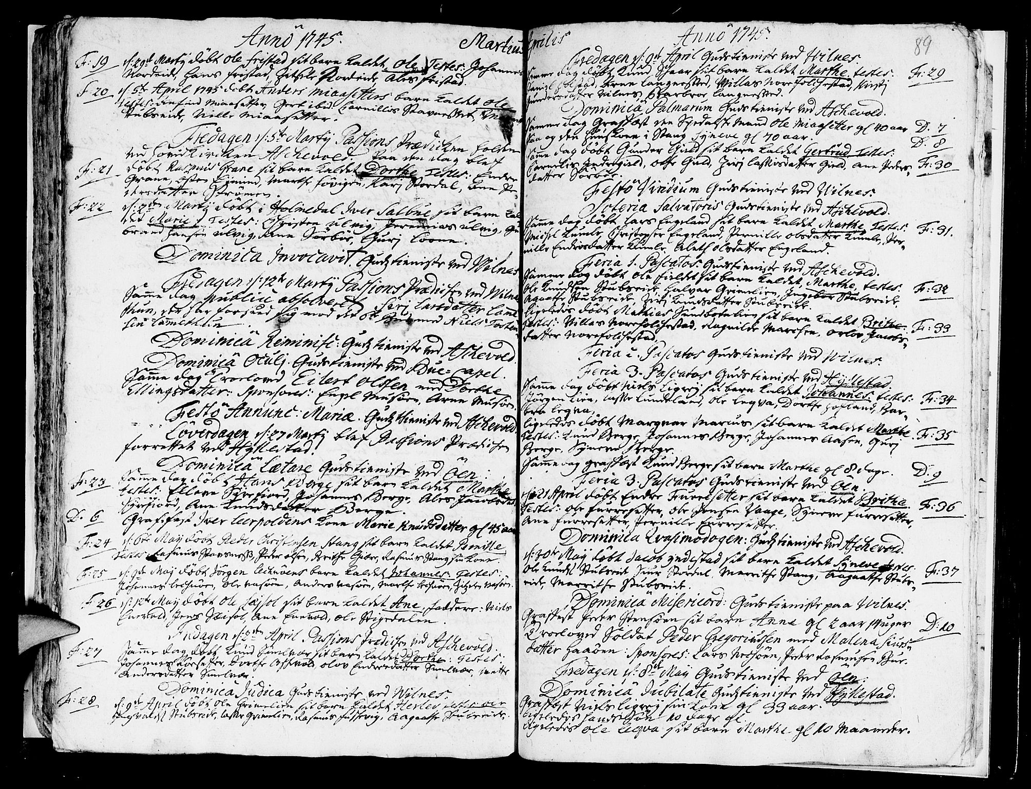 Askvoll sokneprestembete, SAB/A-79501/H/Haa/Haaa/L0007: Parish register (official) no. A 7, 1739-1748, p. 89
