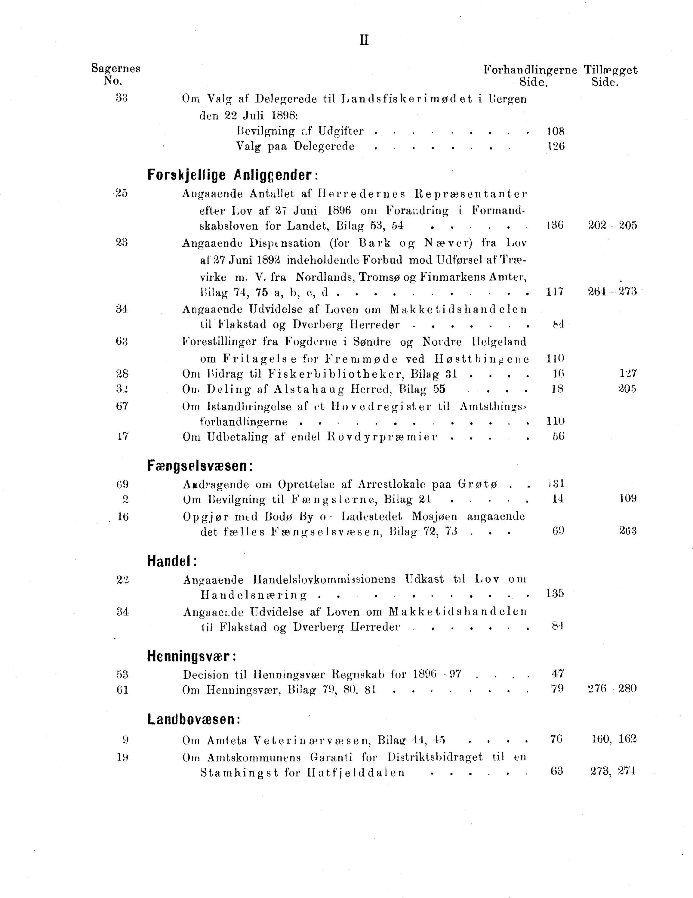 Nordland Fylkeskommune. Fylkestinget, AIN/NFK-17/176/A/Ac/L0021: Fylkestingsforhandlinger 1898, 1898