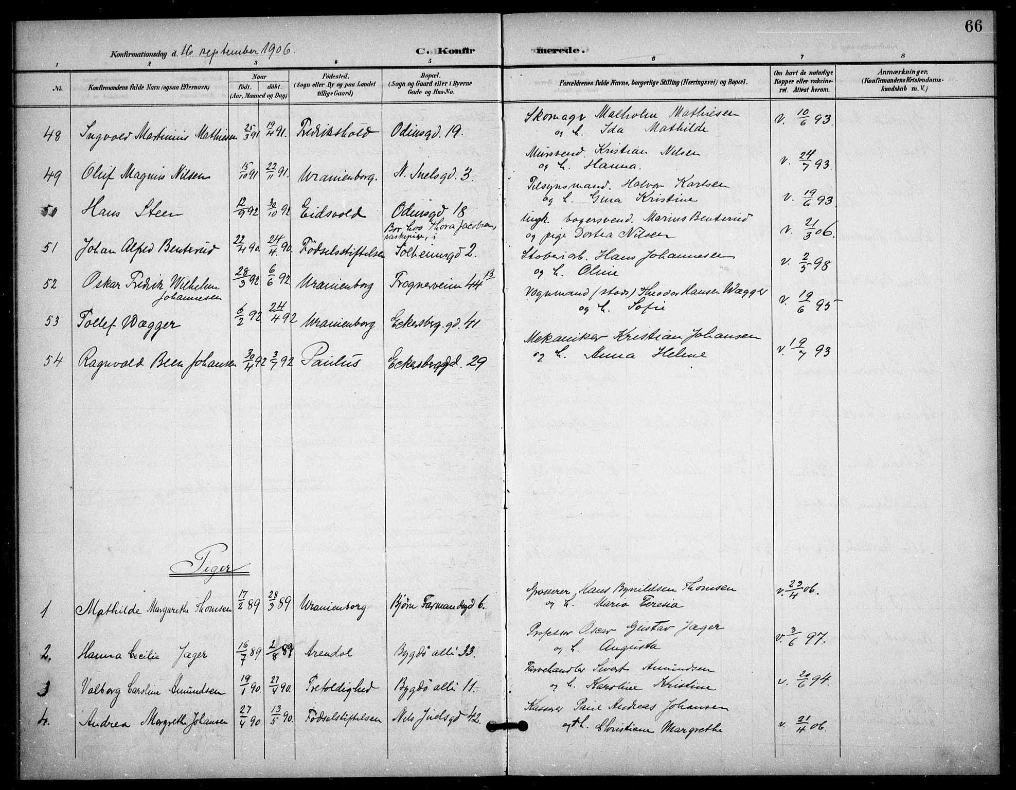 Frogner prestekontor Kirkebøker, AV/SAO-A-10886/F/Fa/L0001: Parish register (official) no. 1, 1898-1916, p. 66