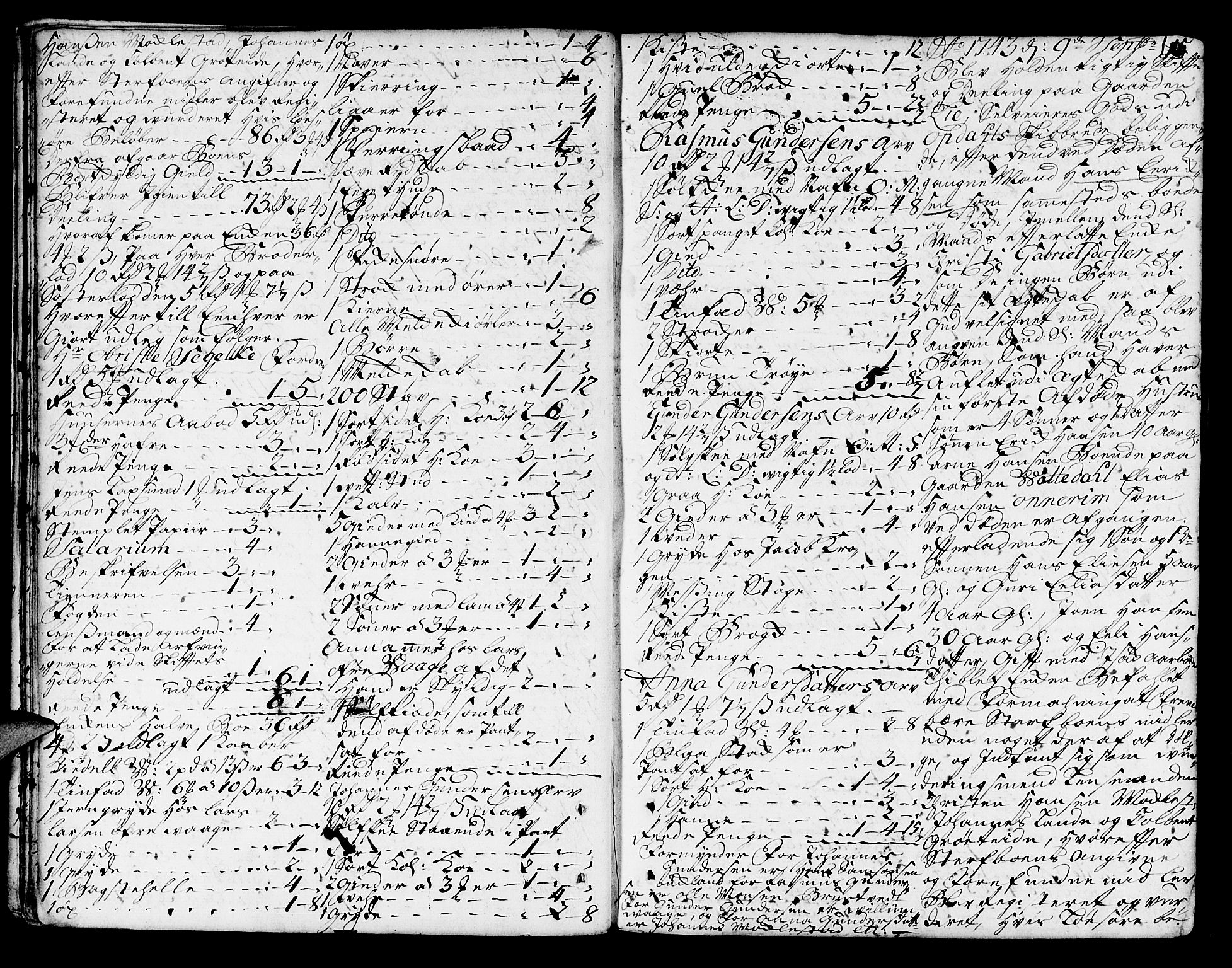 Sunnhordland sorenskrivar, SAB/A-2401/1/H/Ha/Haa/L0006: Skifteprotokollar. Register på lesesal. Fol. 1061- ut, 1743-1749, p. 14b-15a