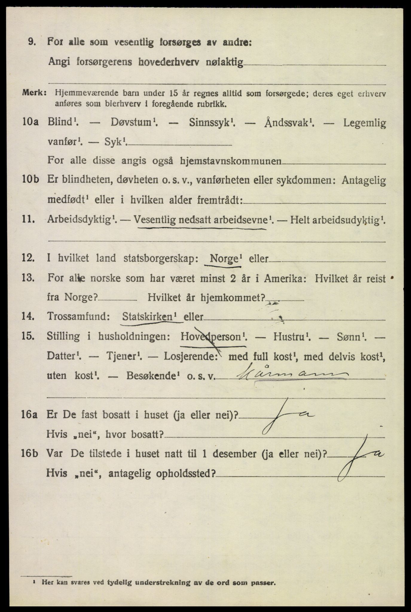 SAH, 1920 census for Tynset, 1920, p. 8969