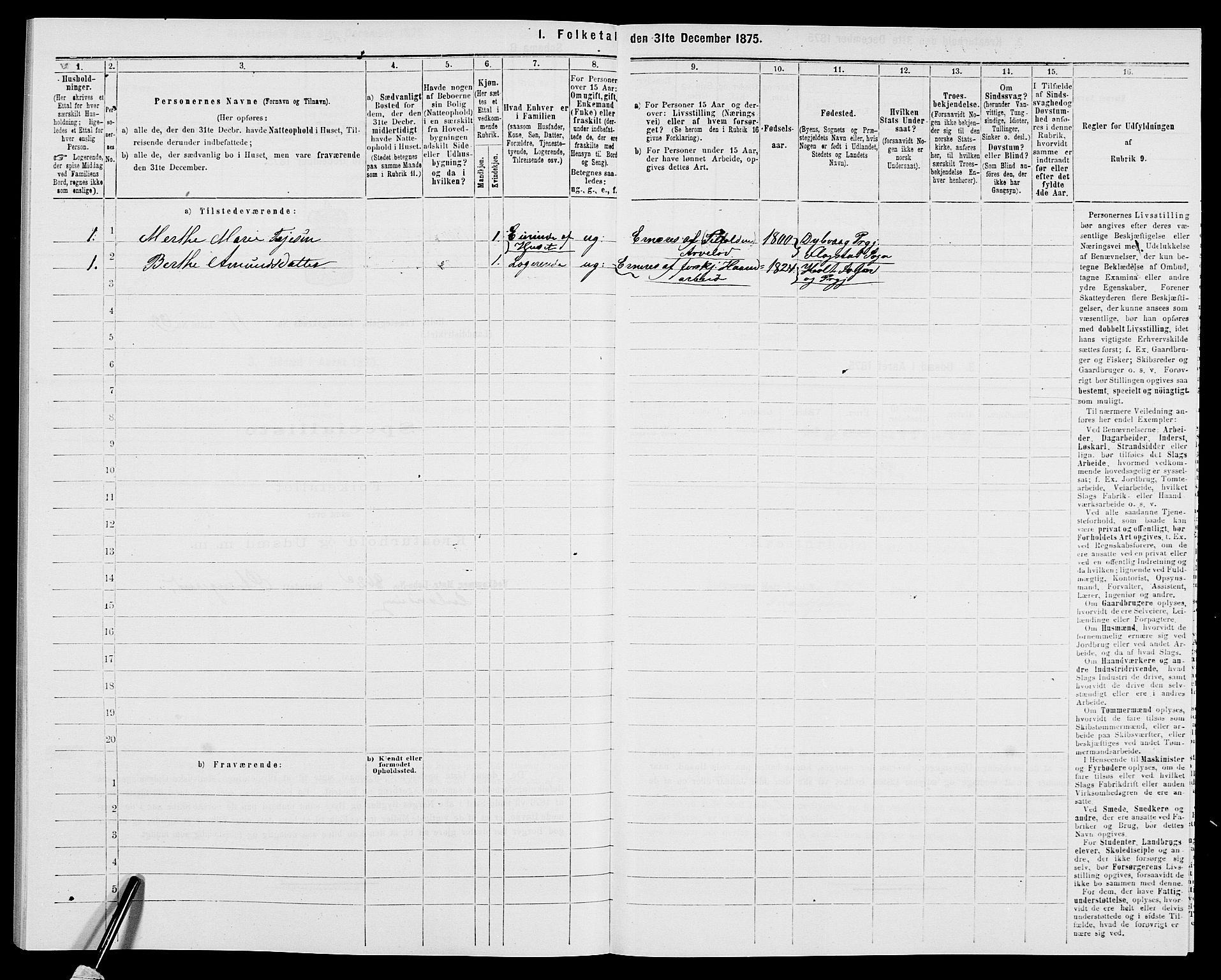 SAK, 1875 census for 0914L Holt/Holt, 1875, p. 1484