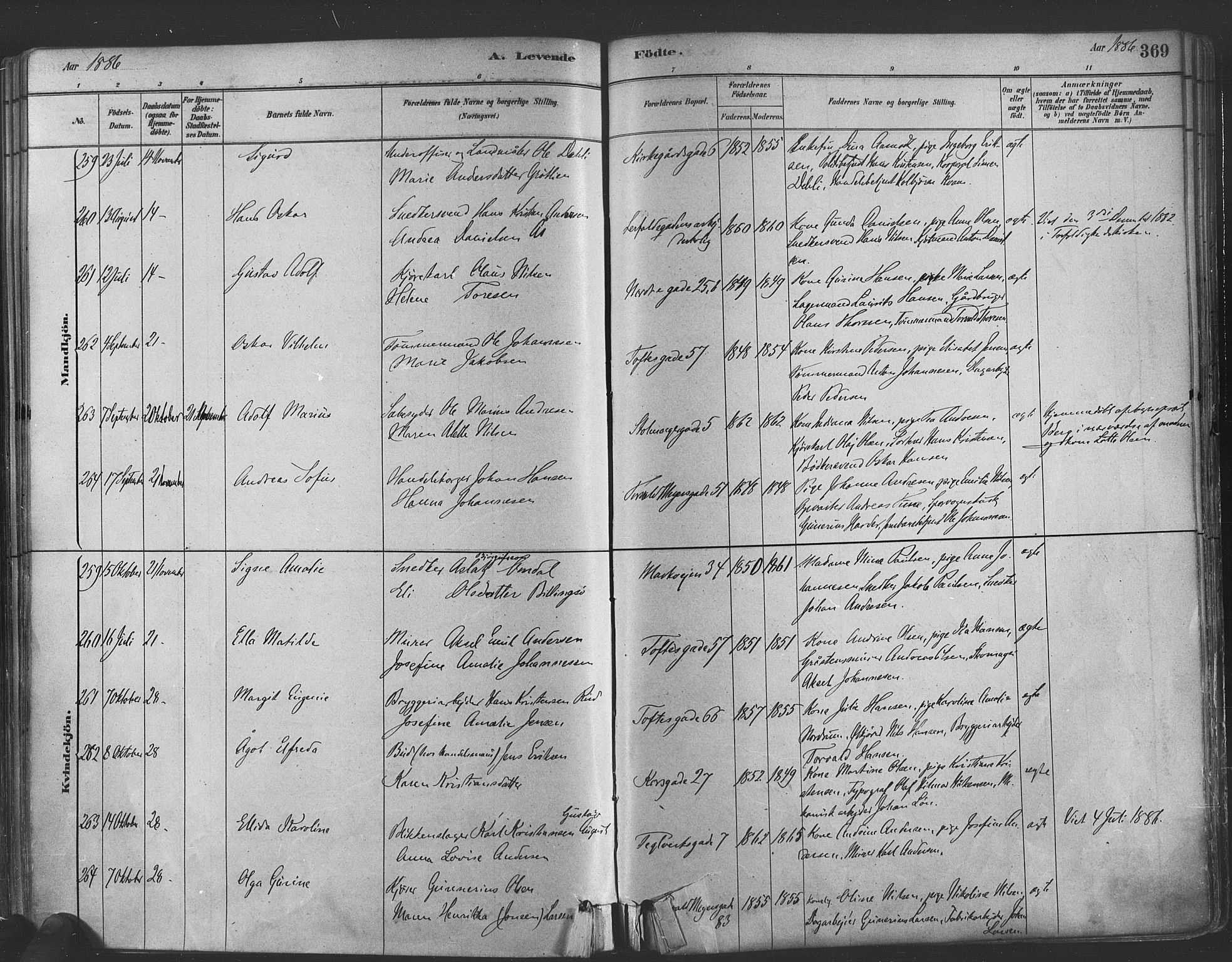 Paulus prestekontor Kirkebøker, AV/SAO-A-10871/F/Fa/L0003: Parish register (official) no. 3, 1879-1887, p. 369