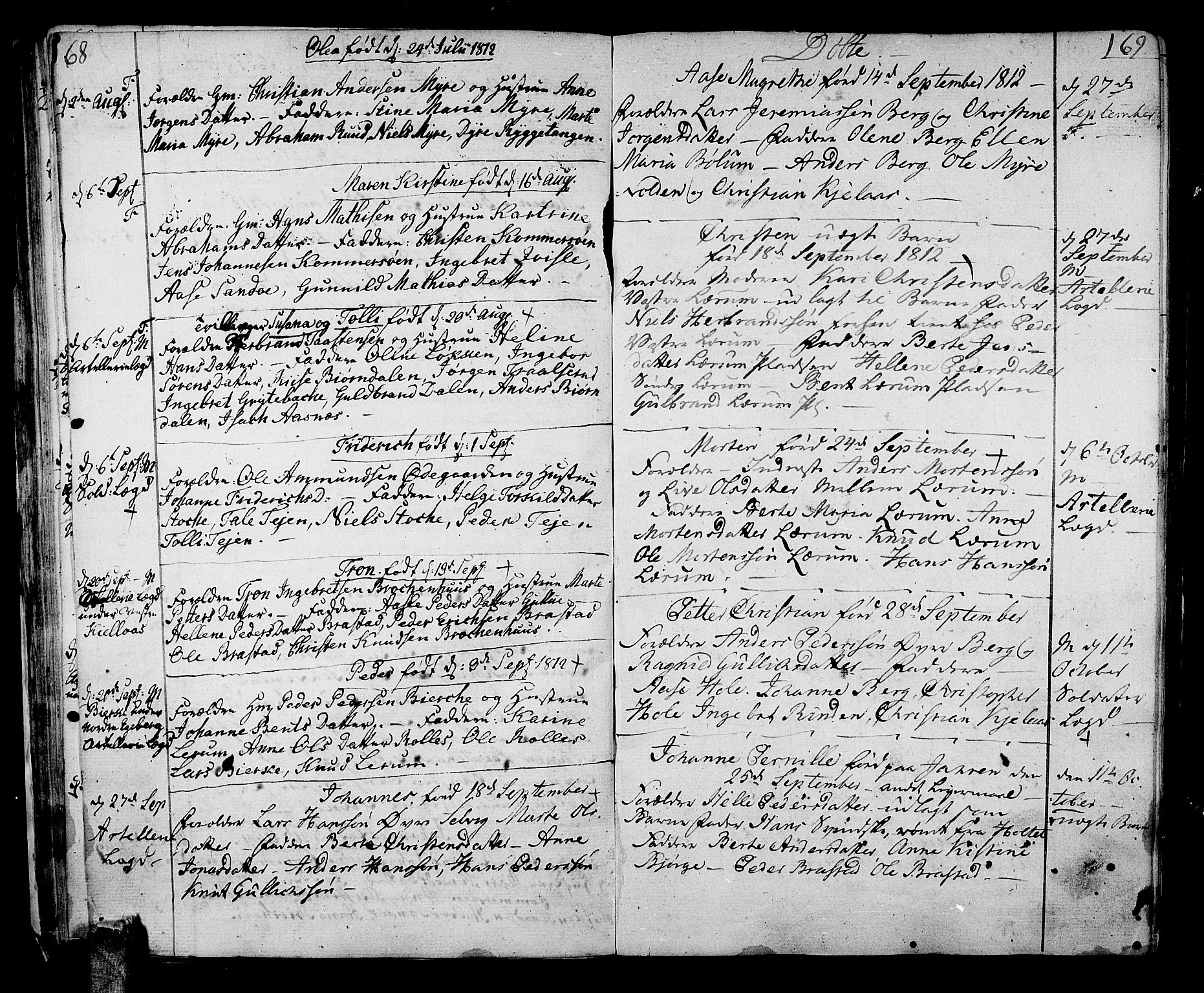 Sande Kirkebøker, AV/SAKO-A-53/F/Fa/L0002: Parish register (official) no. 2, 1804-1814, p. 68-69