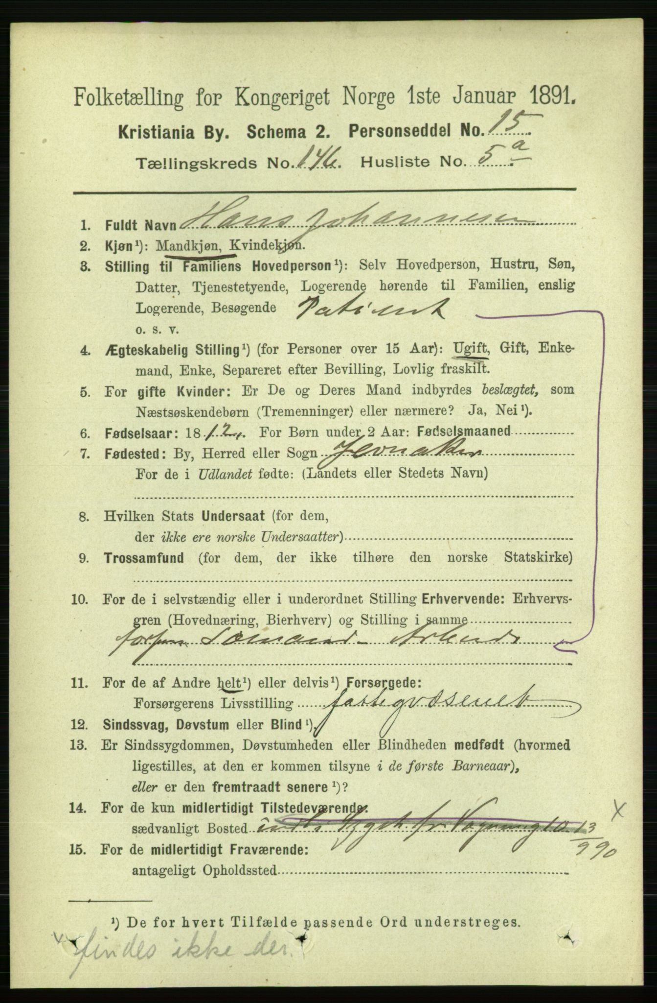 RA, 1891 census for 0301 Kristiania, 1891, p. 80769