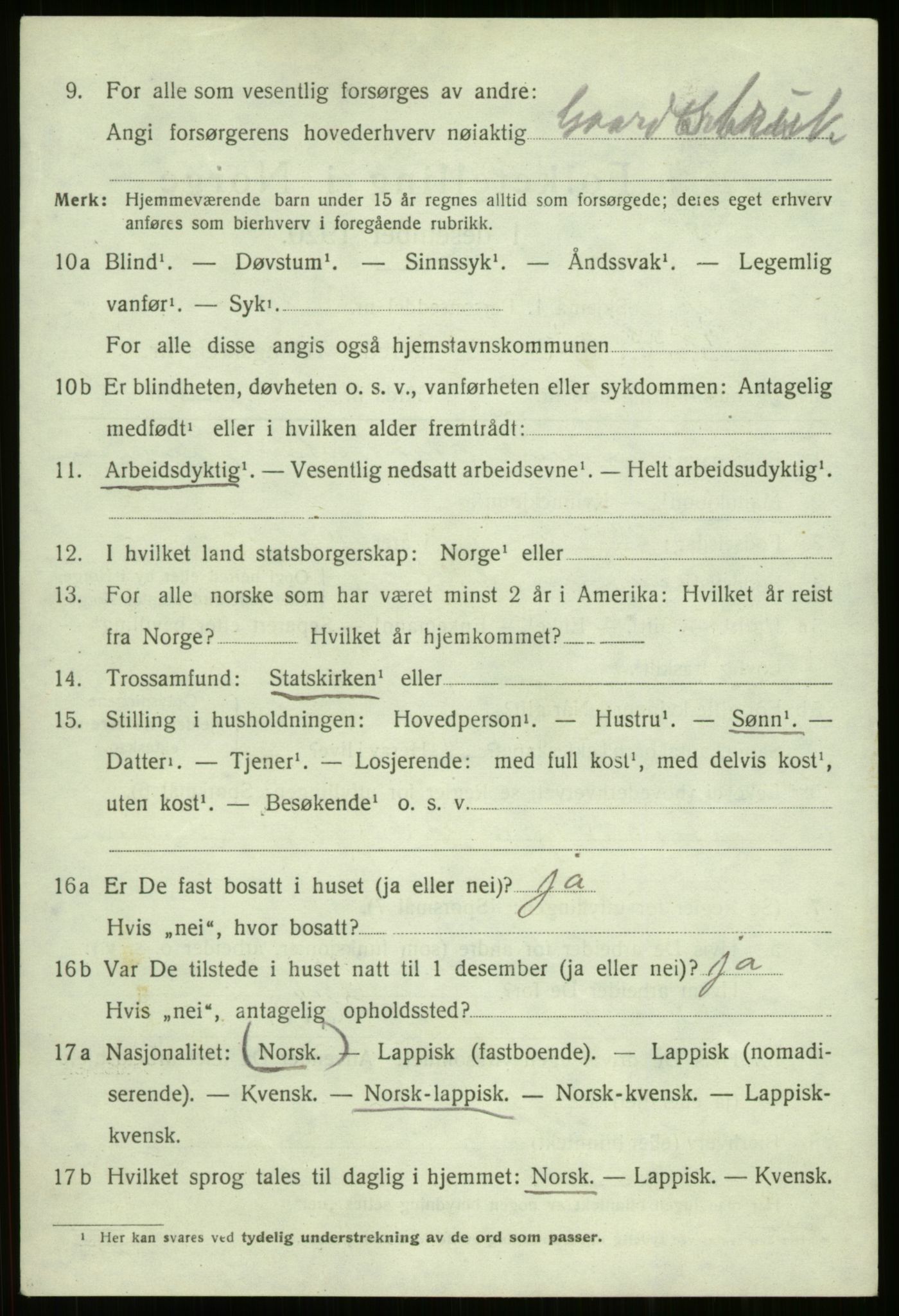 SATØ, 1920 census for Kvæfjord, 1920, p. 2598