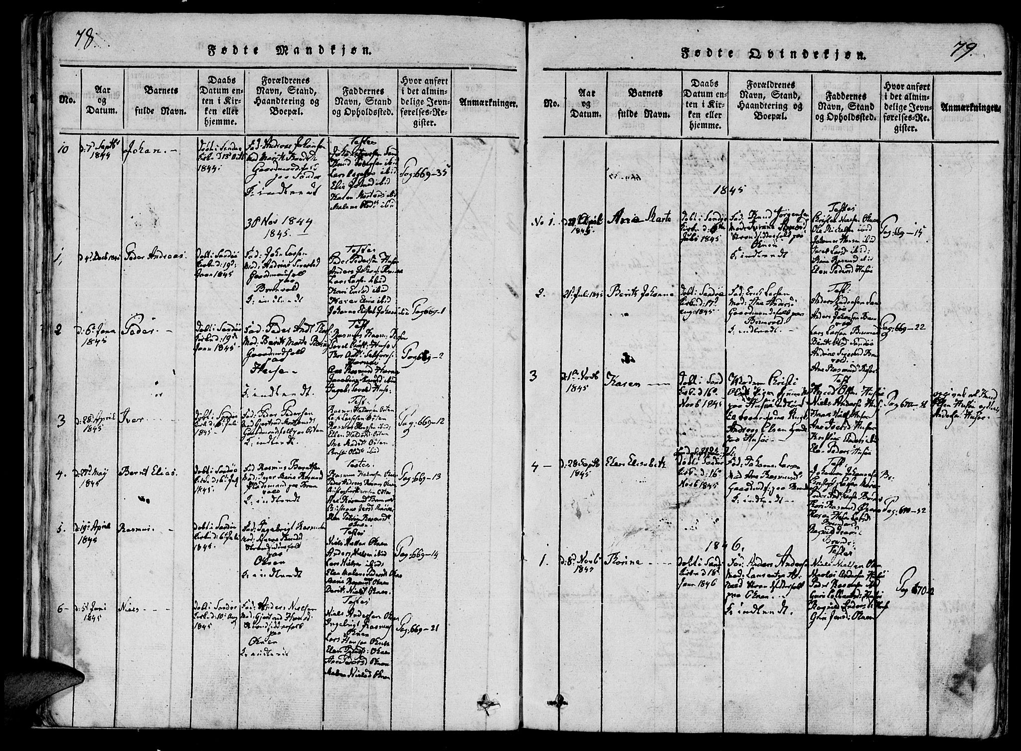 Ministerialprotokoller, klokkerbøker og fødselsregistre - Møre og Romsdal, AV/SAT-A-1454/561/L0727: Parish register (official) no. 561A01, 1817-1858, p. 78-79