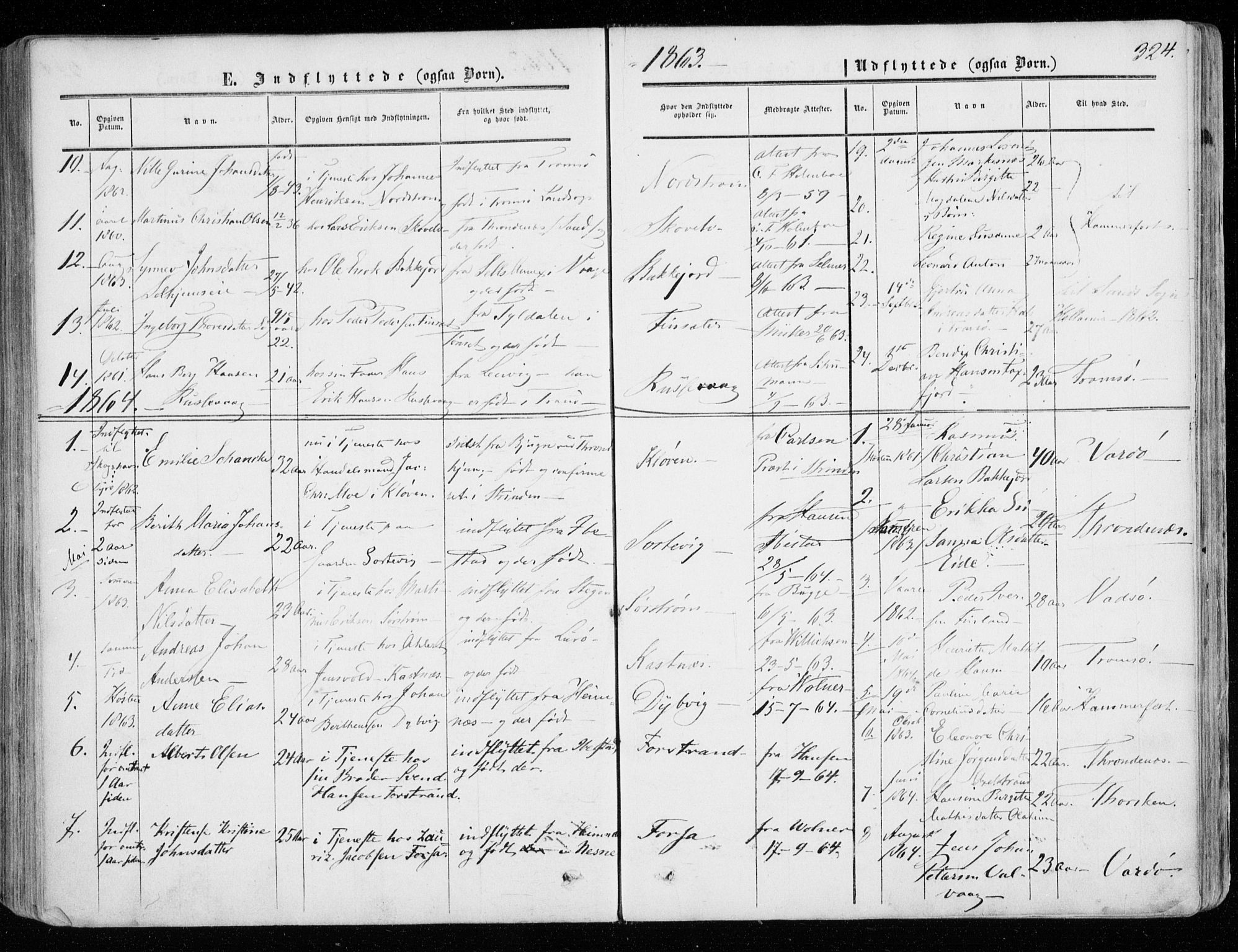 Tranøy sokneprestkontor, SATØ/S-1313/I/Ia/Iaa/L0007kirke: Parish register (official) no. 7, 1856-1866, p. 324