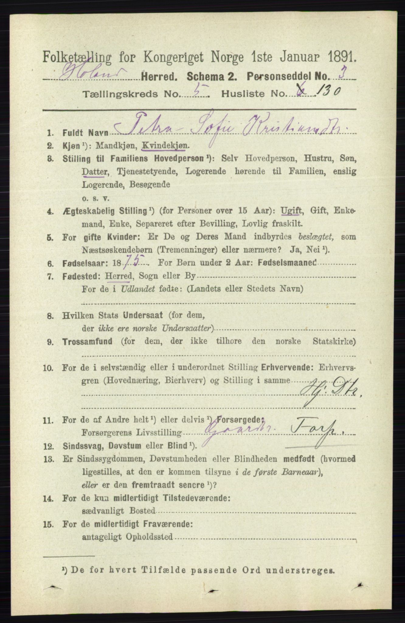 RA, 1891 census for 0221 Høland, 1891, p. 4246