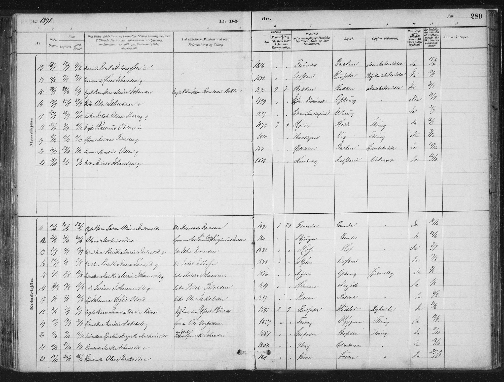 Ministerialprotokoller, klokkerbøker og fødselsregistre - Sør-Trøndelag, SAT/A-1456/659/L0739: Parish register (official) no. 659A09, 1879-1893, p. 289