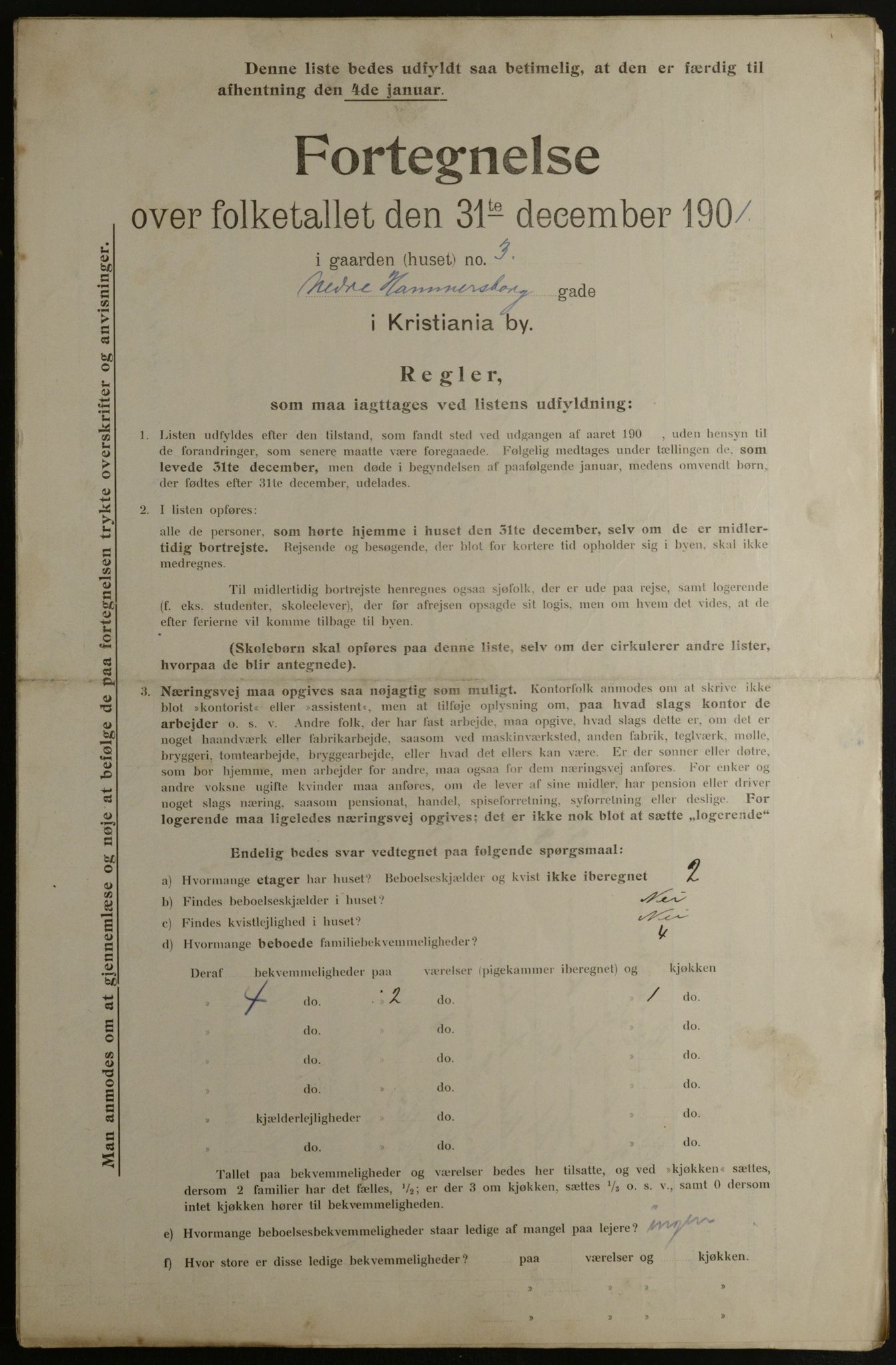 OBA, Municipal Census 1901 for Kristiania, 1901, p. 10610