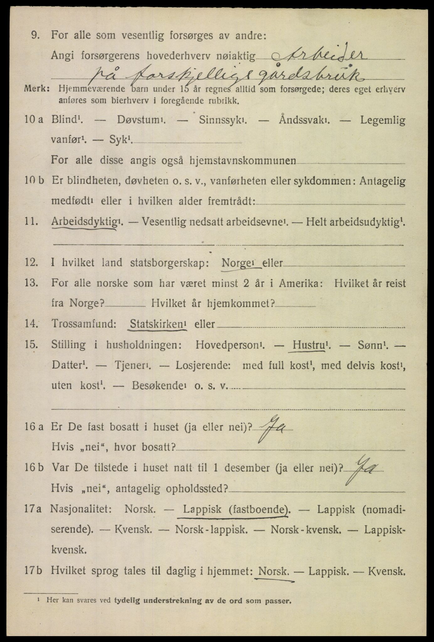 SAT, 1920 census for Lødingen, 1920, p. 6950