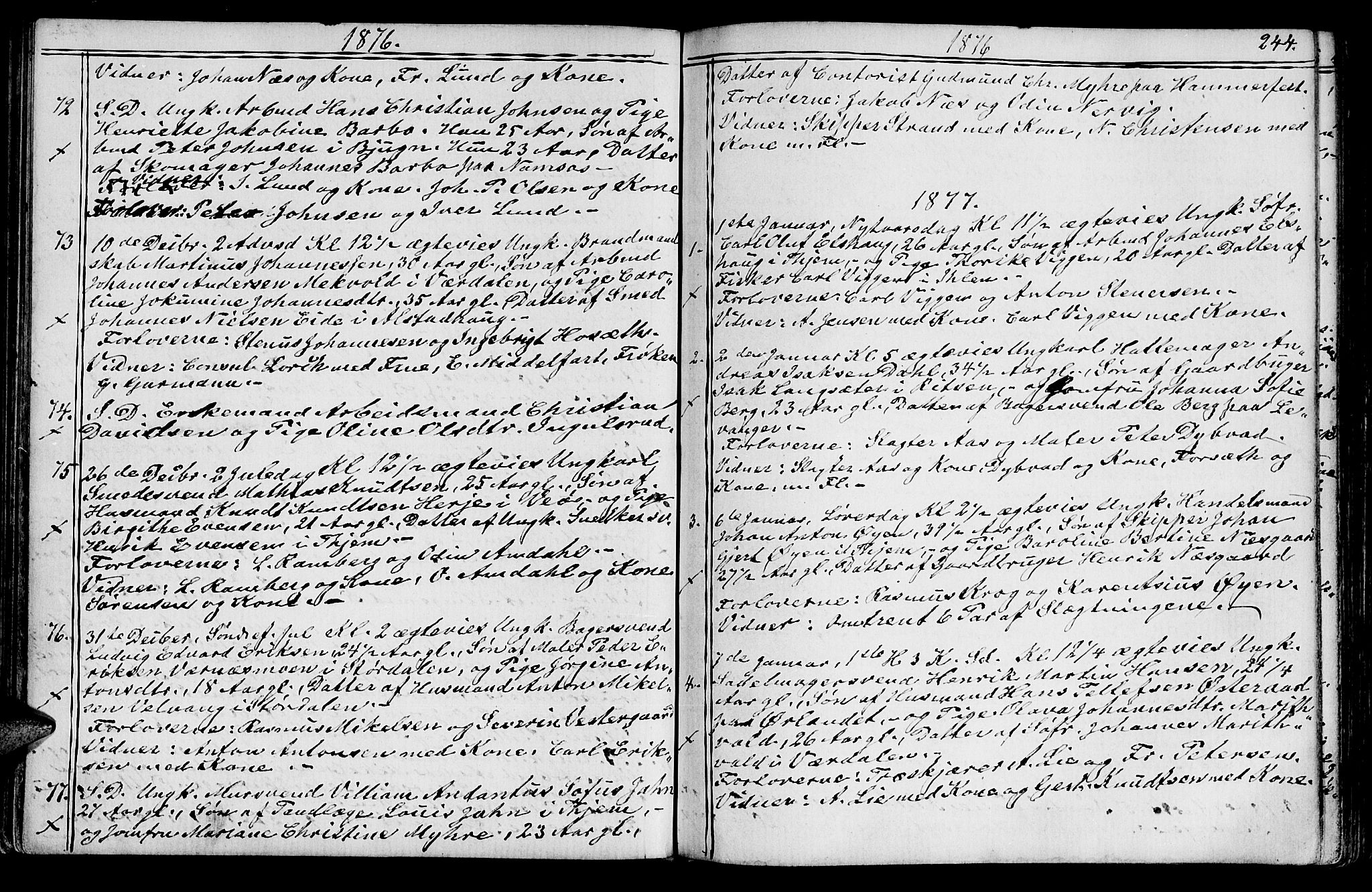 Ministerialprotokoller, klokkerbøker og fødselsregistre - Sør-Trøndelag, SAT/A-1456/602/L0142: Parish register (copy) no. 602C10, 1872-1894, p. 244