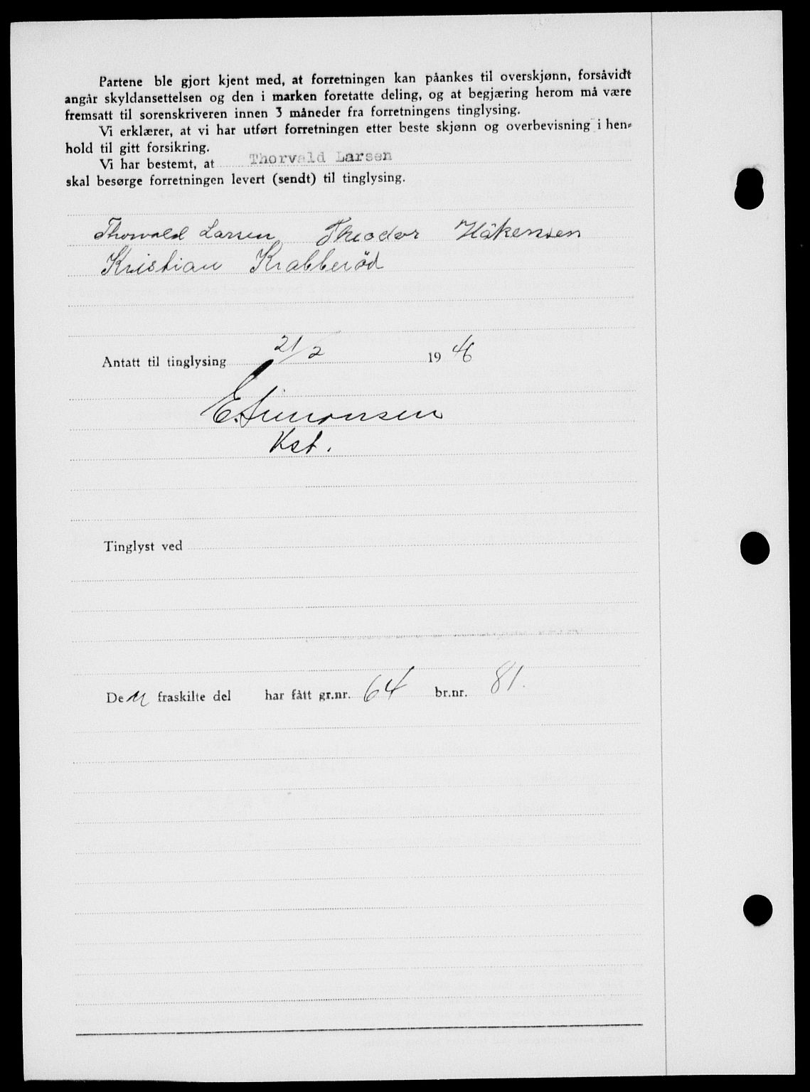 Onsøy sorenskriveri, SAO/A-10474/G/Ga/Gab/L0015: Mortgage book no. II A-15, 1945-1946, Diary no: : 363/1946