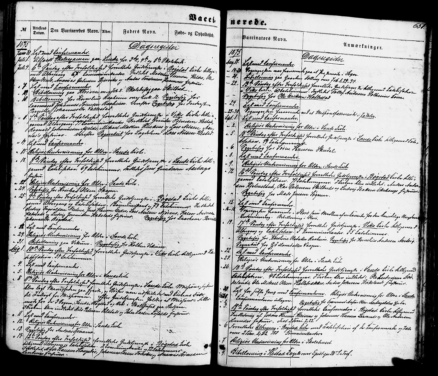 Gaular sokneprestembete, SAB/A-80001/H/Haa: Parish register (official) no. A 5, 1860-1881, p. 651