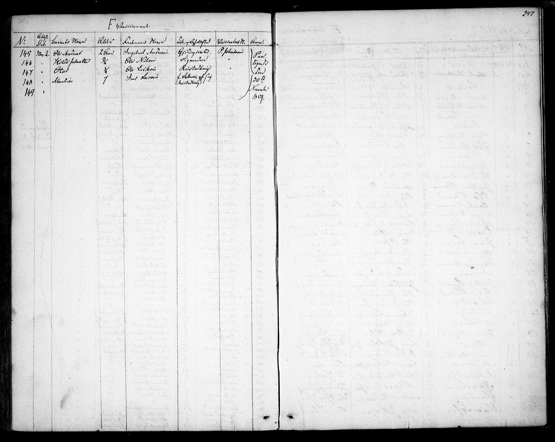 Hurdal prestekontor Kirkebøker, AV/SAO-A-10889/F/Fa/L0005: Parish register (official) no. I 5, 1846-1859, p. 247