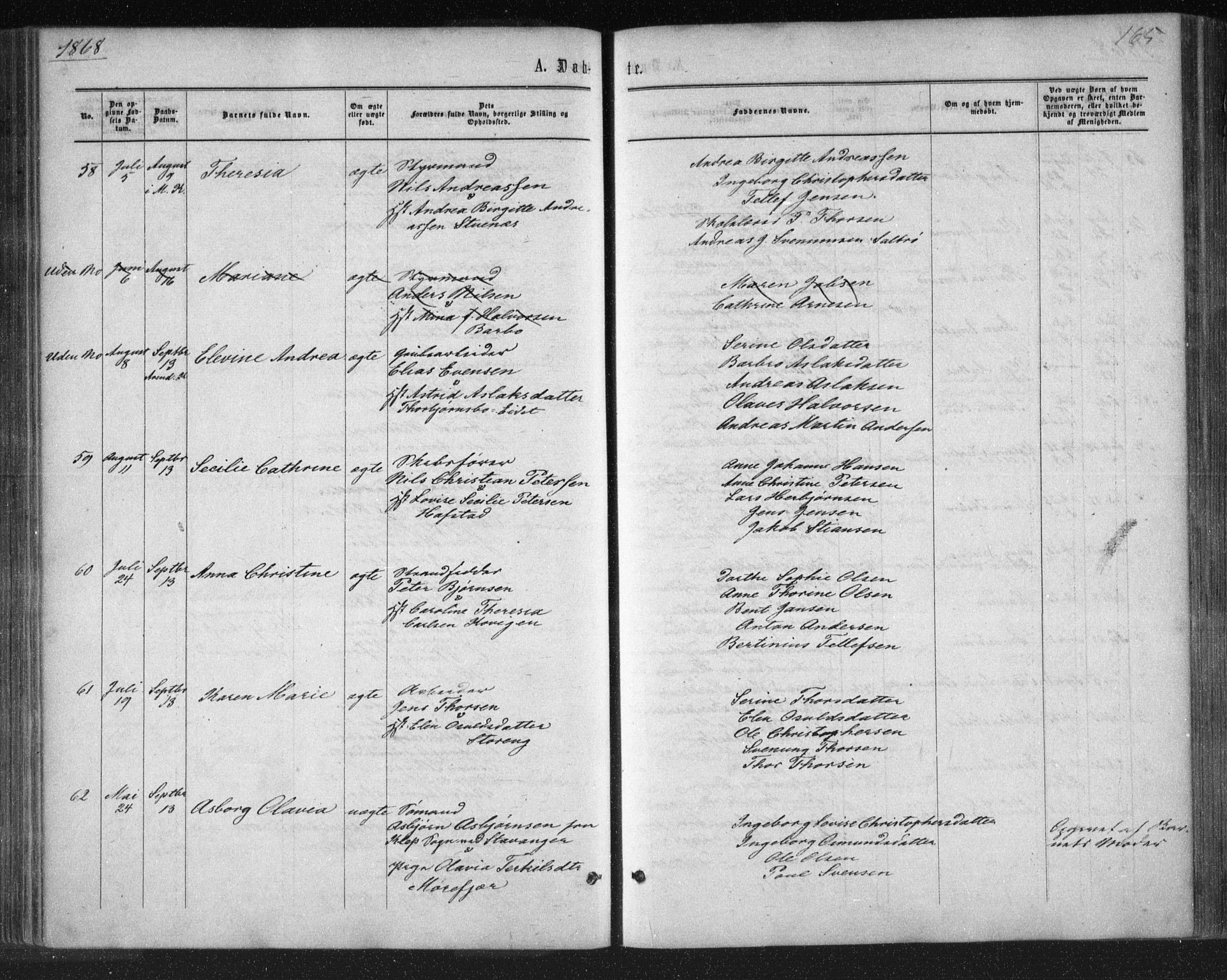 Tromøy sokneprestkontor, AV/SAK-1111-0041/F/Fa/L0007: Parish register (official) no. A 7, 1864-1869, p. 165