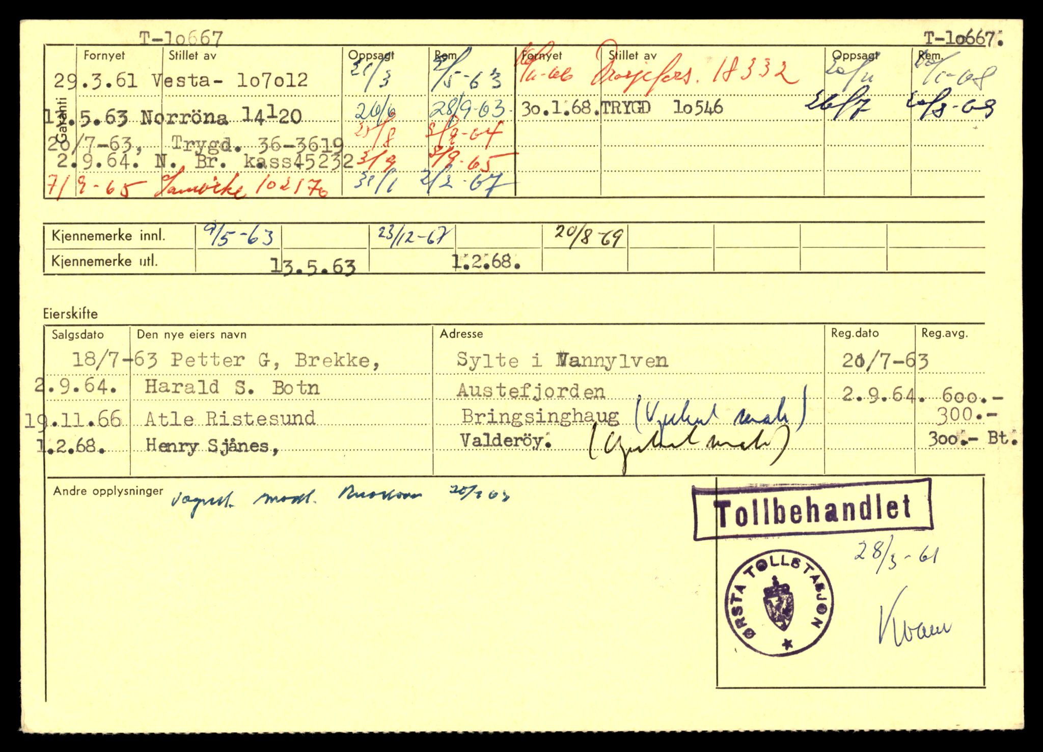 Møre og Romsdal vegkontor - Ålesund trafikkstasjon, AV/SAT-A-4099/F/Fe/L0022: Registreringskort for kjøretøy T 10584 - T 10694, 1927-1998, p. 2308