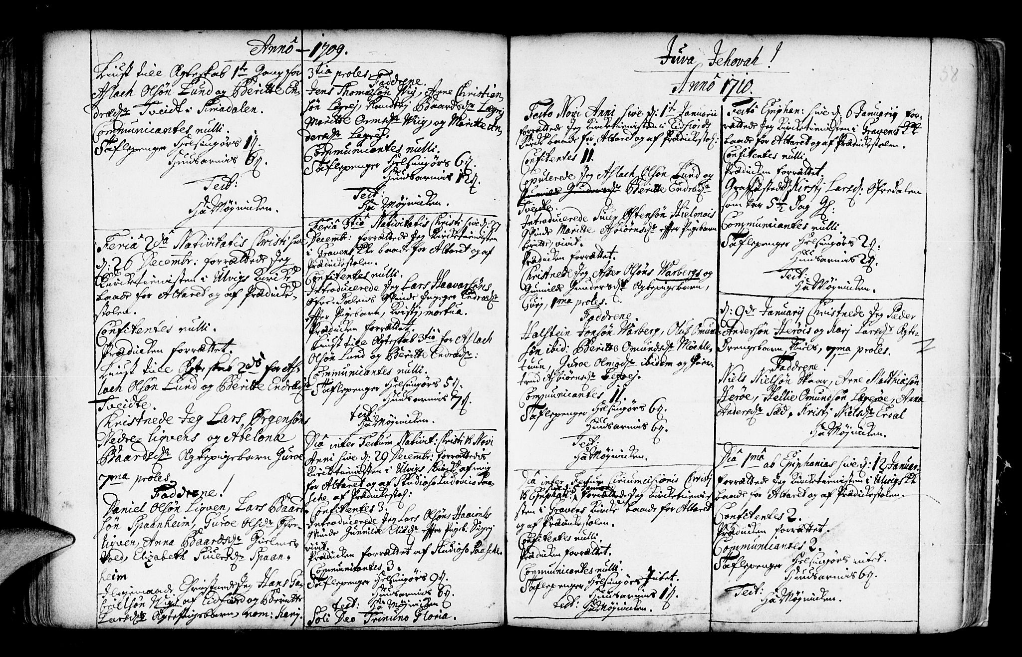 Ulvik sokneprestembete, AV/SAB-A-78801/H/Haa: Parish register (official) no.  A 3, 1706-1715, p. 58