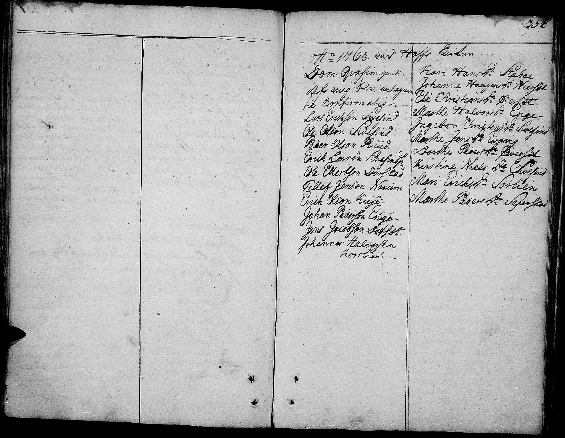 Toten prestekontor, SAH/PREST-102/H/Ha/Haa/L0005: Parish register (official) no. 5, 1761-1772, p. 352