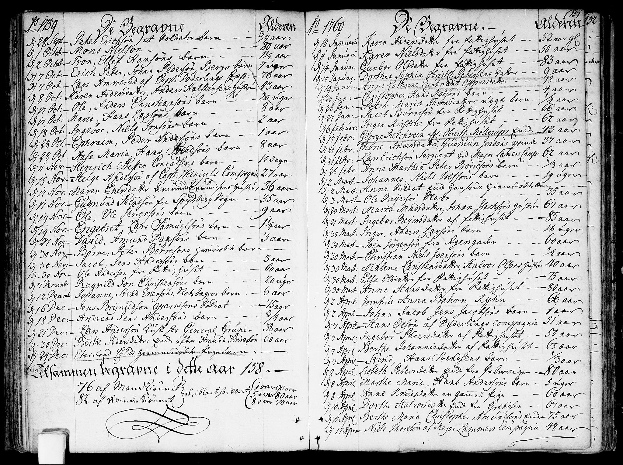 Garnisonsmenigheten Kirkebøker, SAO/A-10846/F/Fa/L0002: Parish register (official) no. 2, 1757-1776, p. 151