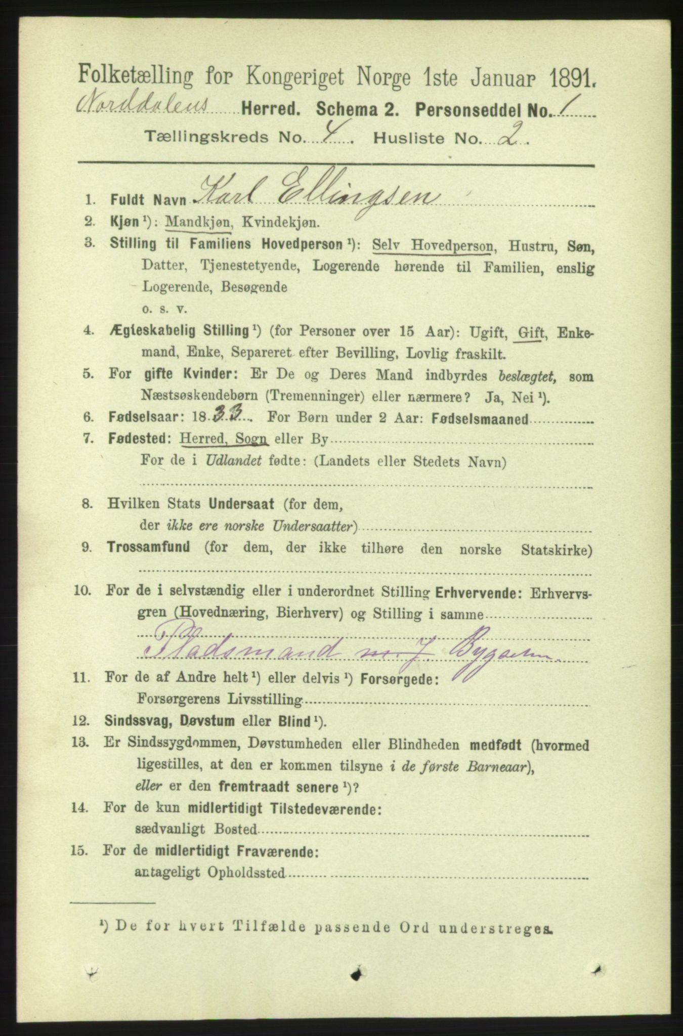 RA, 1891 census for 1524 Norddal, 1891, p. 791