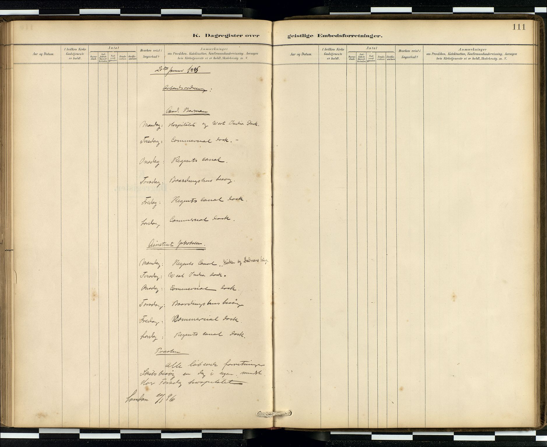  Den norske sjømannsmisjon i utlandet/London m/bistasjoner, SAB/SAB/PA-0103/H/Ha/L0002: Parish register (official) no. A 2, 1887-1903, p. 110b-111a
